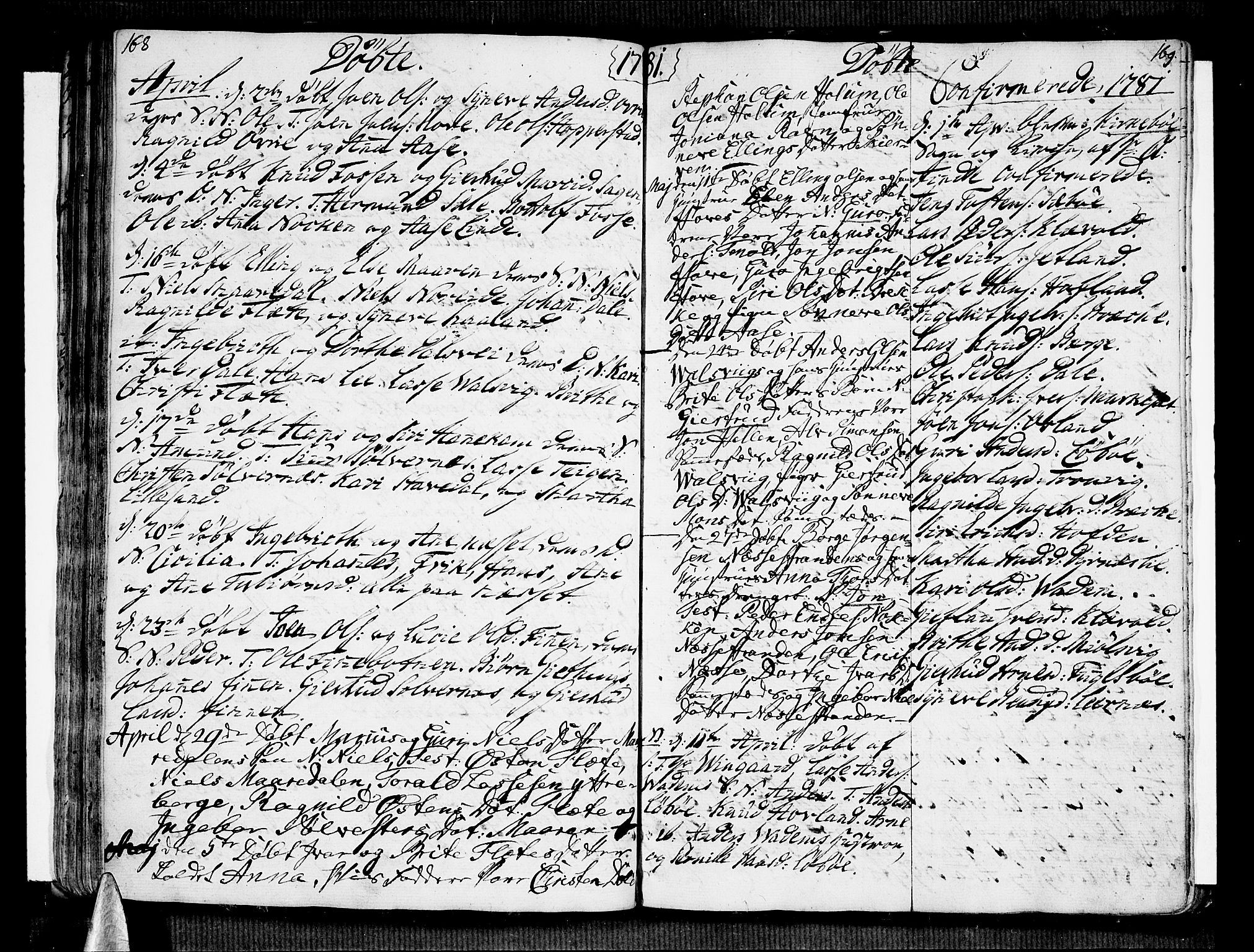 Vik sokneprestembete, SAB/A-81501: Parish register (official) no. A 4, 1772-1783, p. 168-169