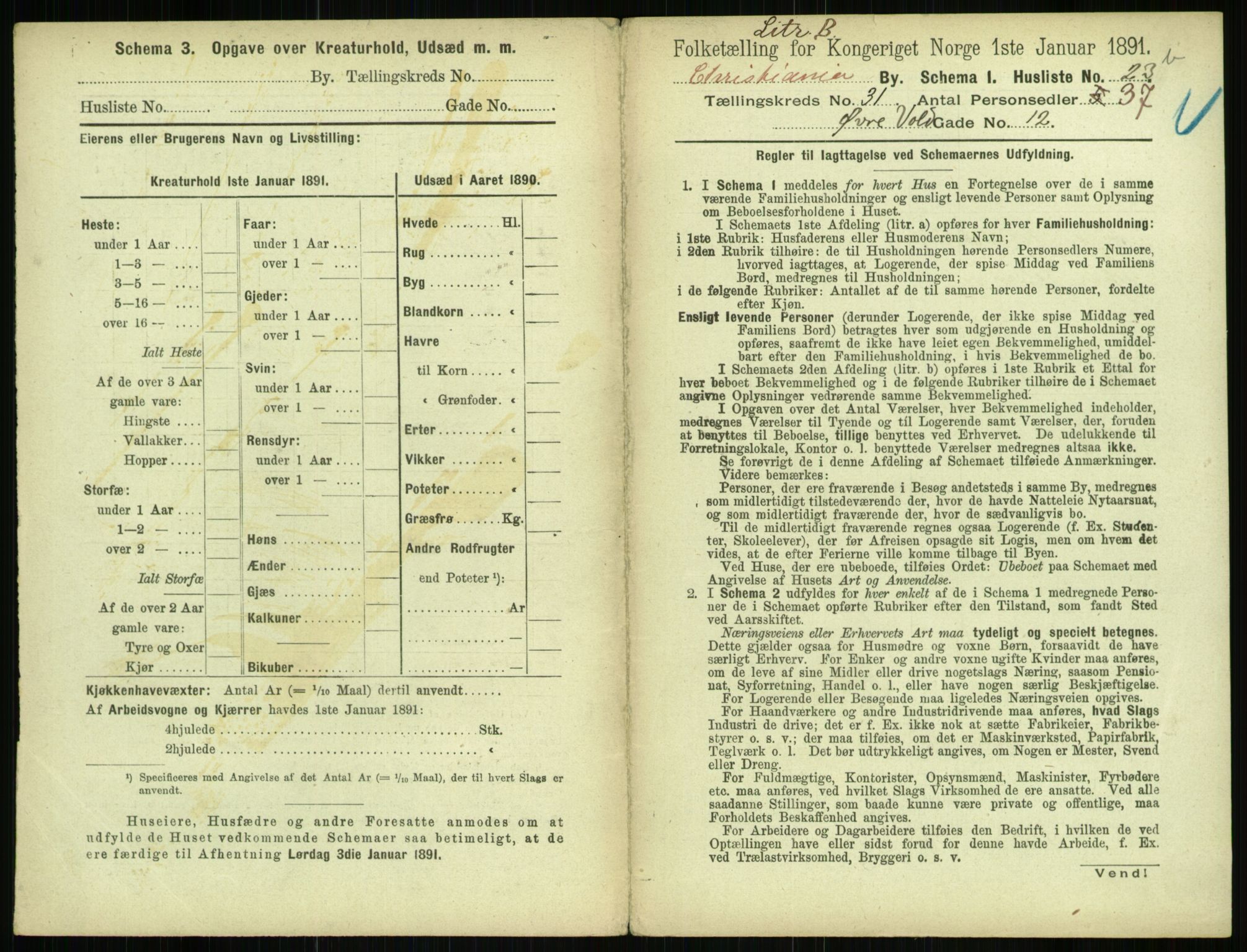 RA, 1891 census for 0301 Kristiania, 1891, p. 15896