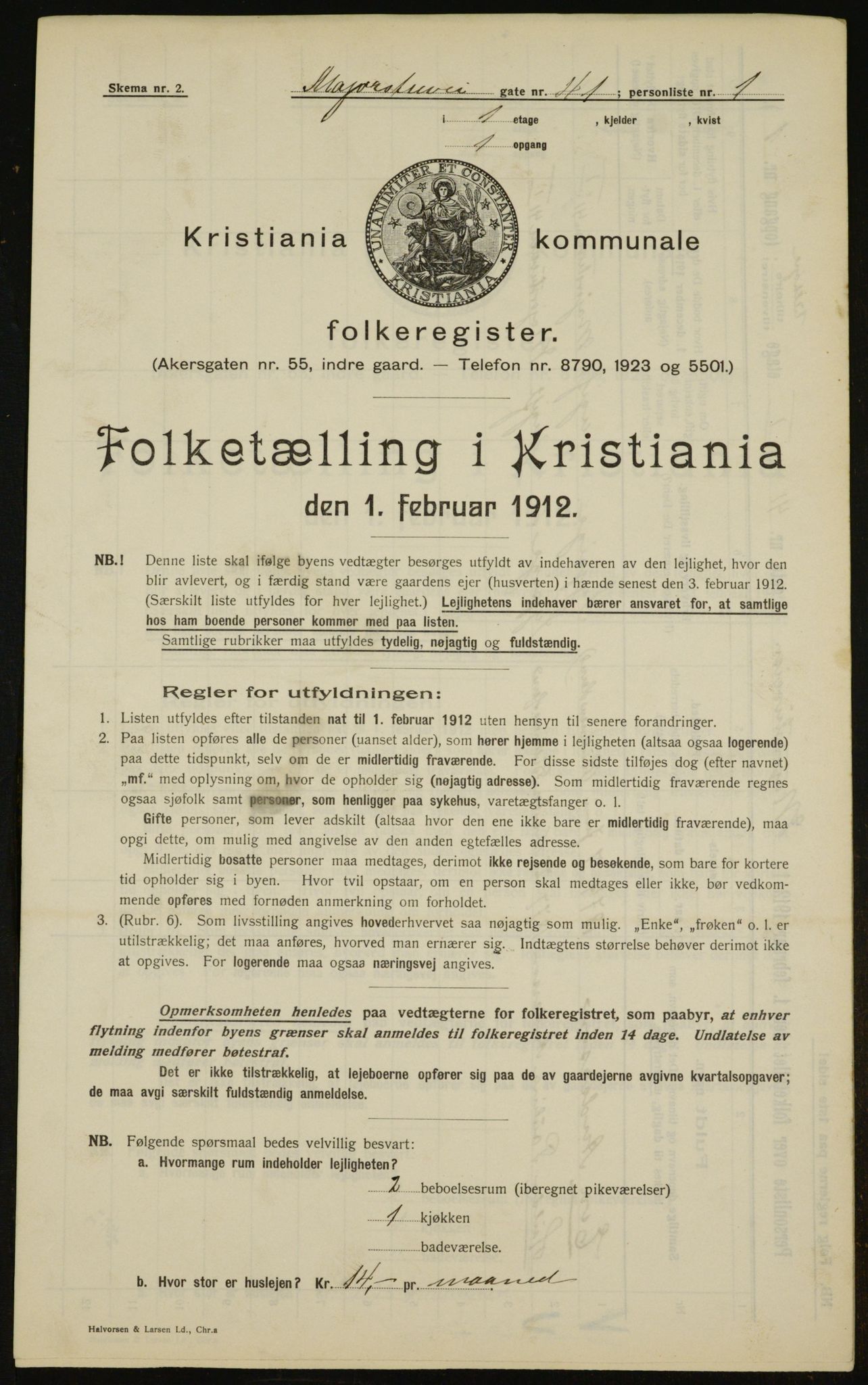 OBA, Municipal Census 1912 for Kristiania, 1912, p. 60404