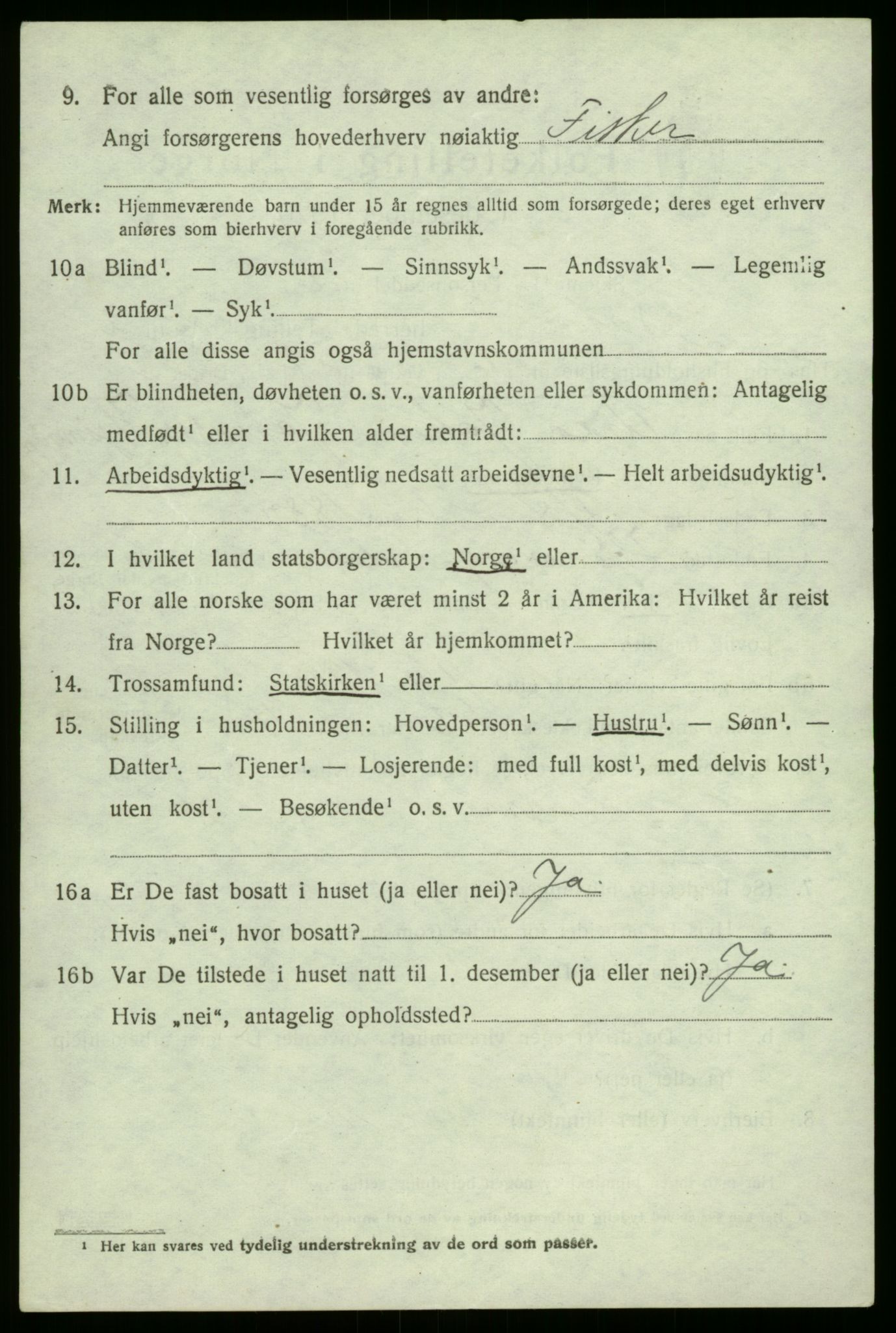 SAB, 1920 census for Solund, 1920, p. 1121