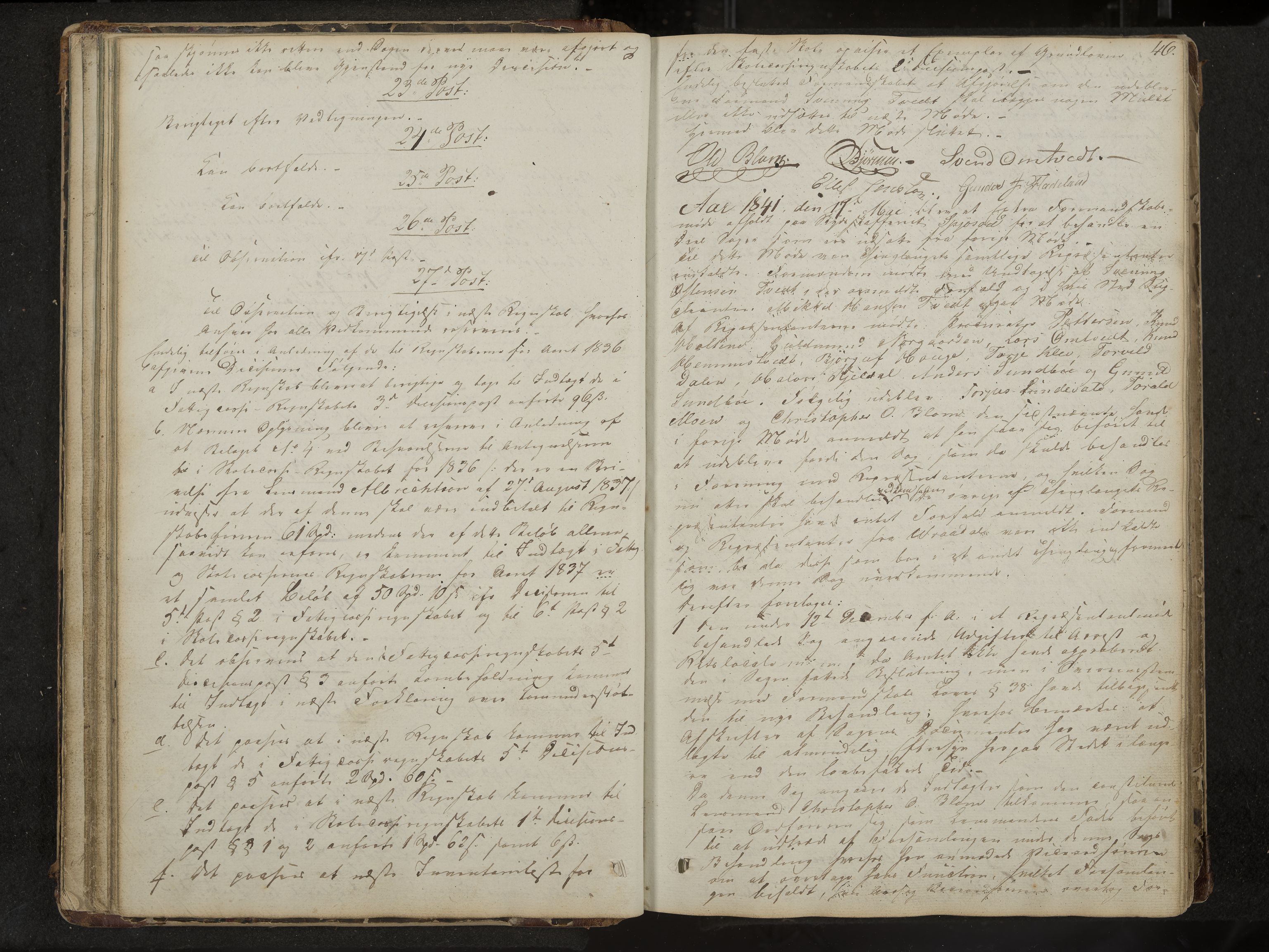 Kviteseid formannskap og sentraladministrasjon, IKAK/0829021/A/Aa/L0001: Møtebok med register, 1837-1866, p. 46