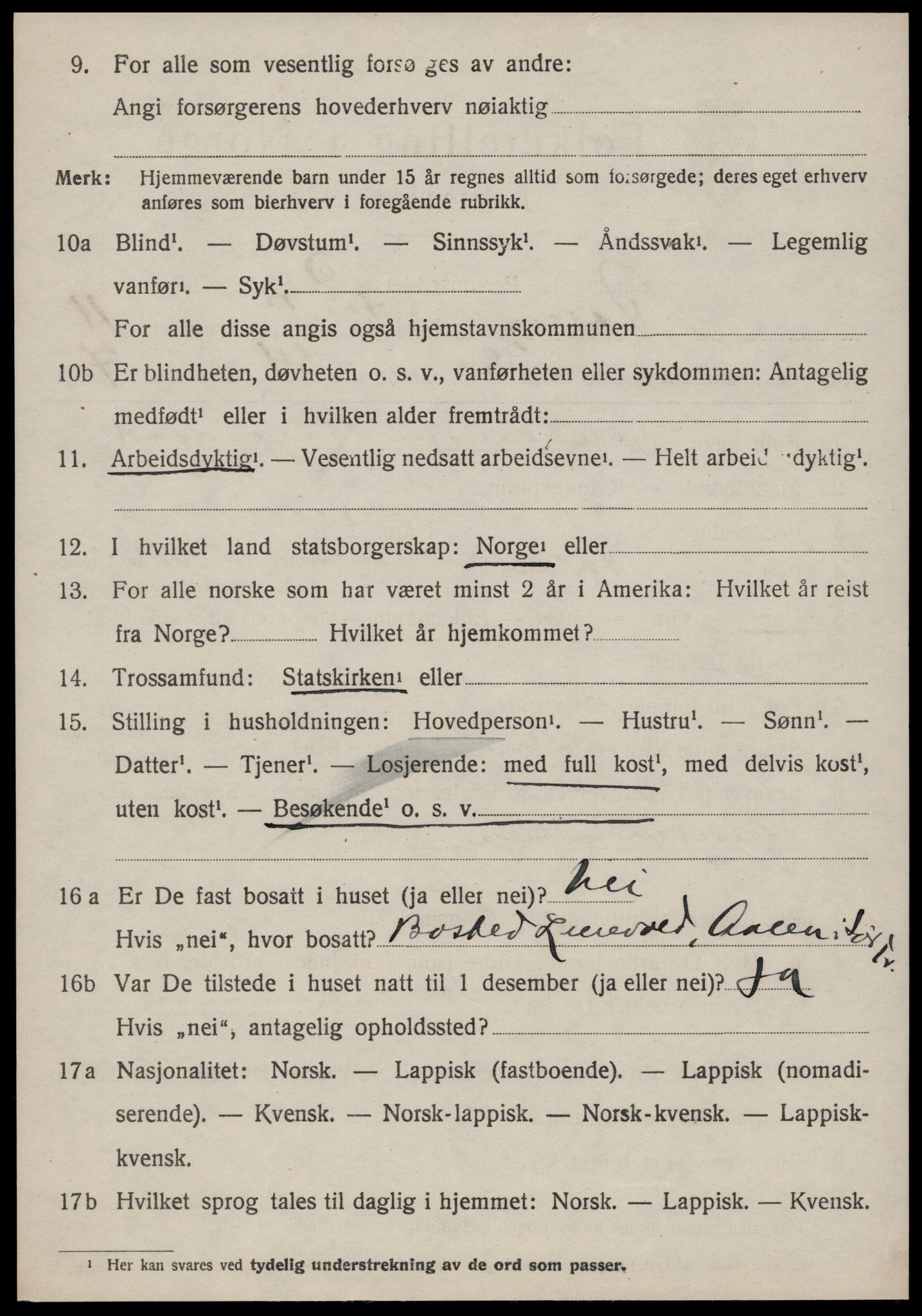 SAT, 1920 census for Ålen, 1920, p. 5717