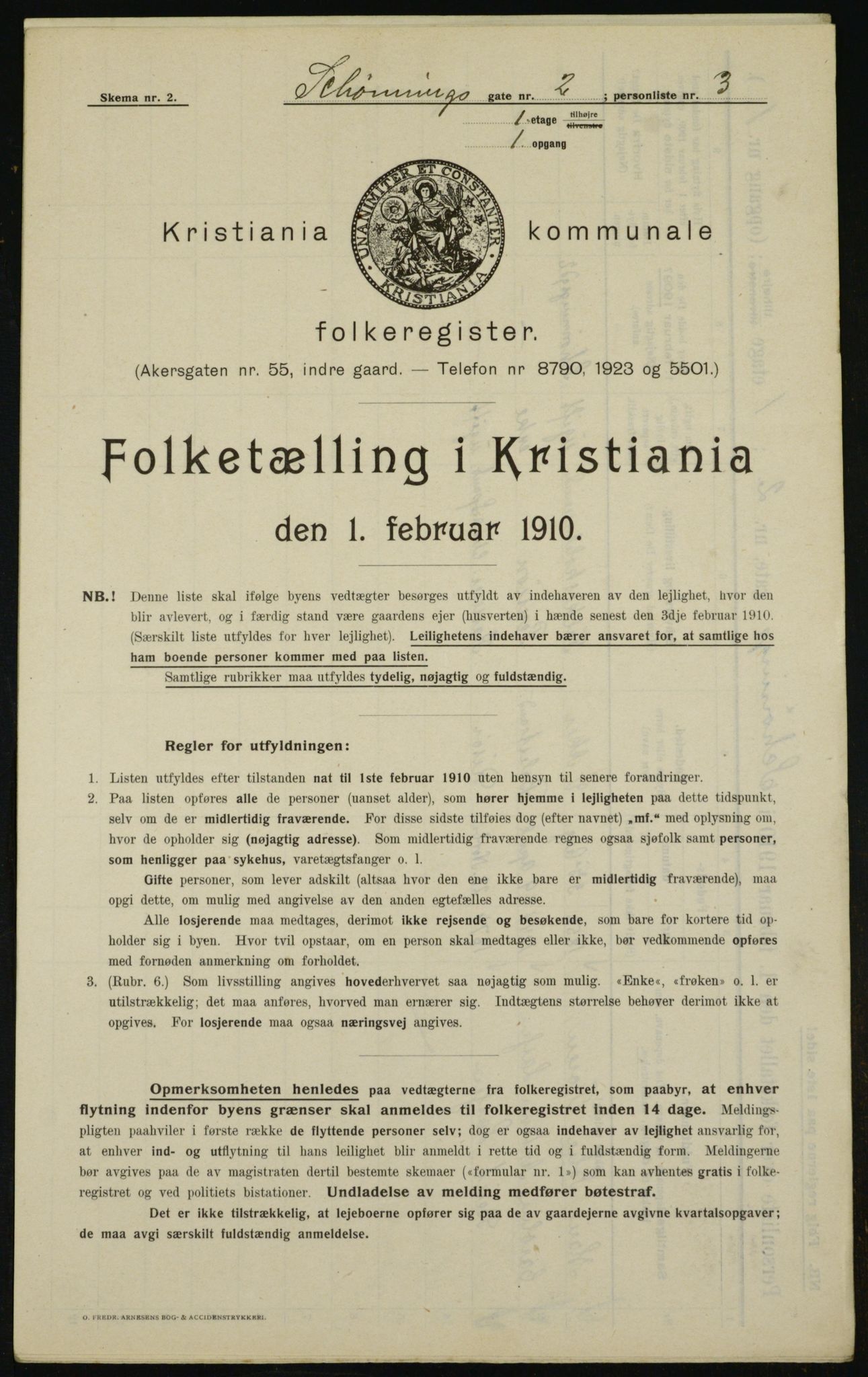 OBA, Municipal Census 1910 for Kristiania, 1910, p. 89166