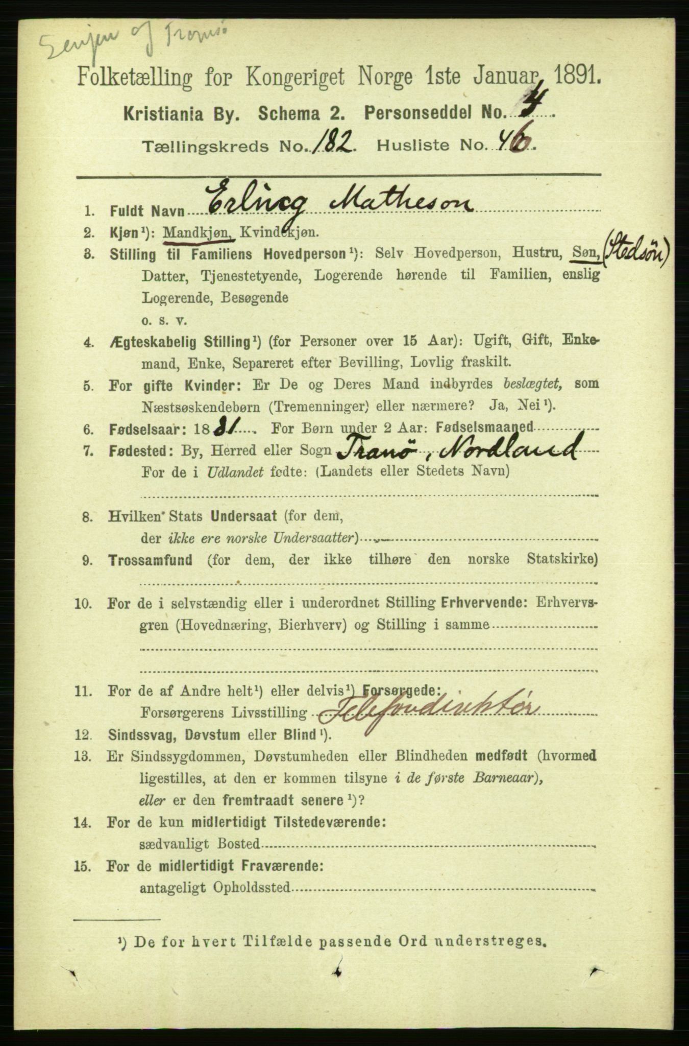 RA, 1891 census for 0301 Kristiania, 1891, p. 109206