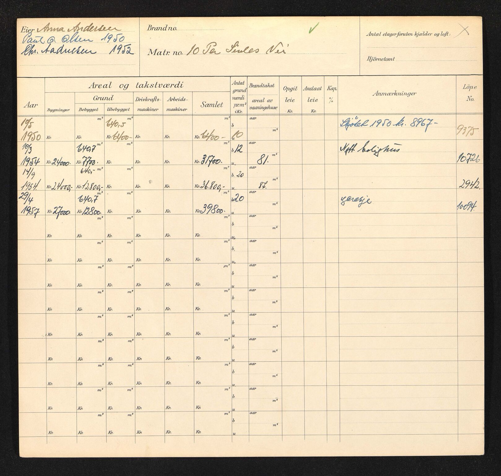 Stavanger kommune. Skattetakstvesenet, BYST/A-0440/F/Fa/Faa/L0036/0004: Skattetakstkort / Per Sivles vei 4 - Per Spelemanns vei 36