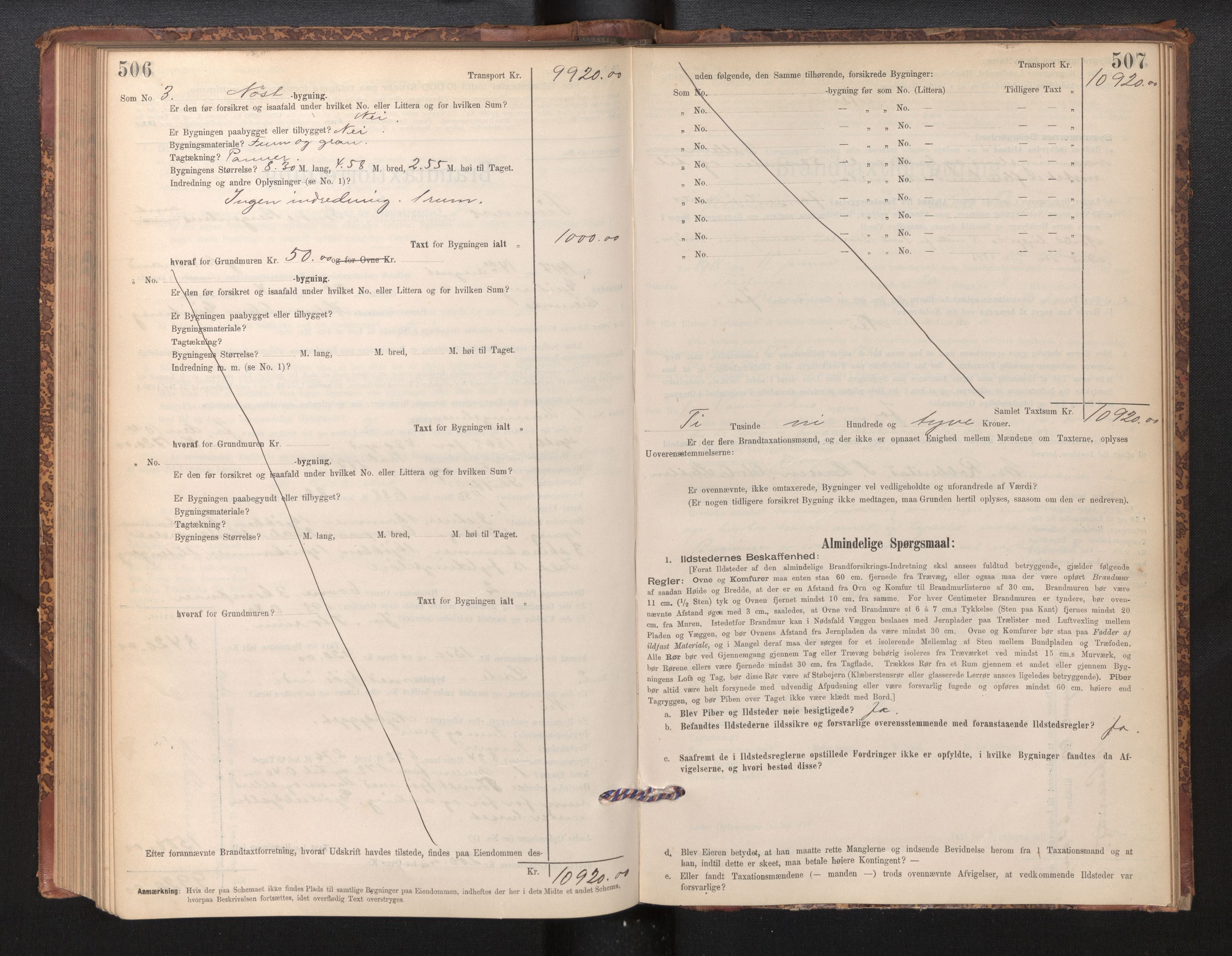 Lensmannen i Finnås, AV/SAB-A-31901/0012/L0002: Branntakstprotokoll, skjematakst, 1894-1954, p. 506-507