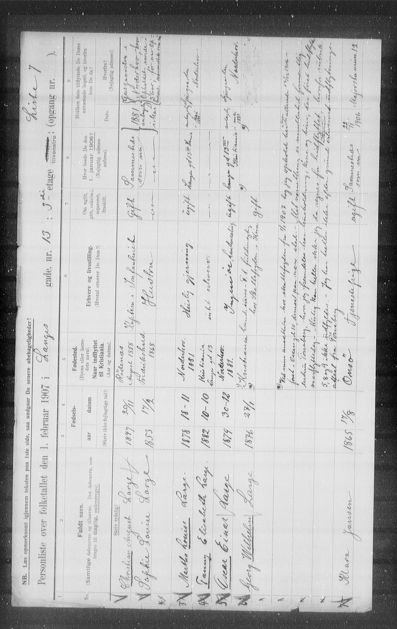 OBA, Municipal Census 1907 for Kristiania, 1907, p. 28798