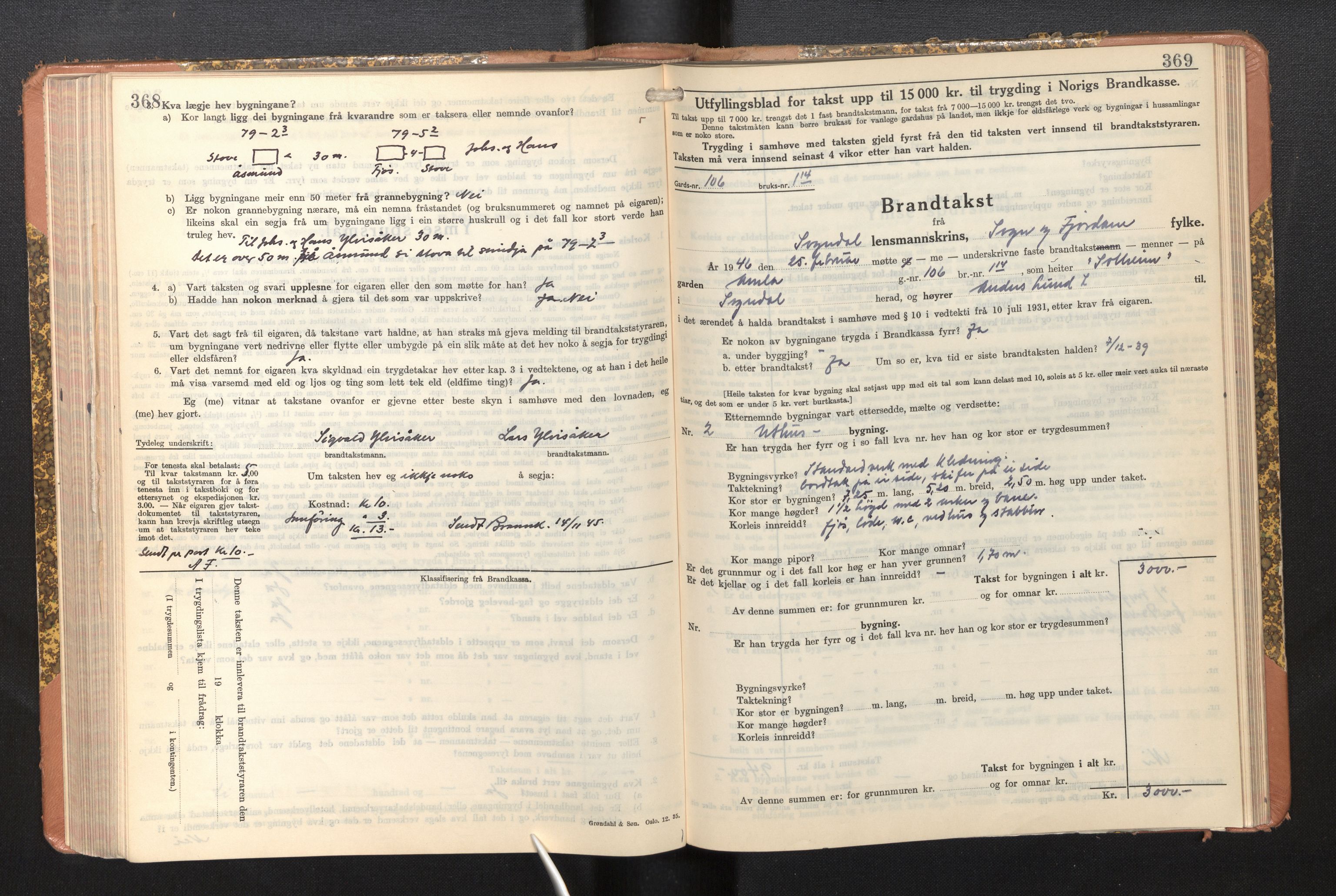 Lensmannen i Sogndal, AV/SAB-A-29901/0012/L0014: Branntakstprotokoll, skjematakst, 1938-1950, p. 368-369