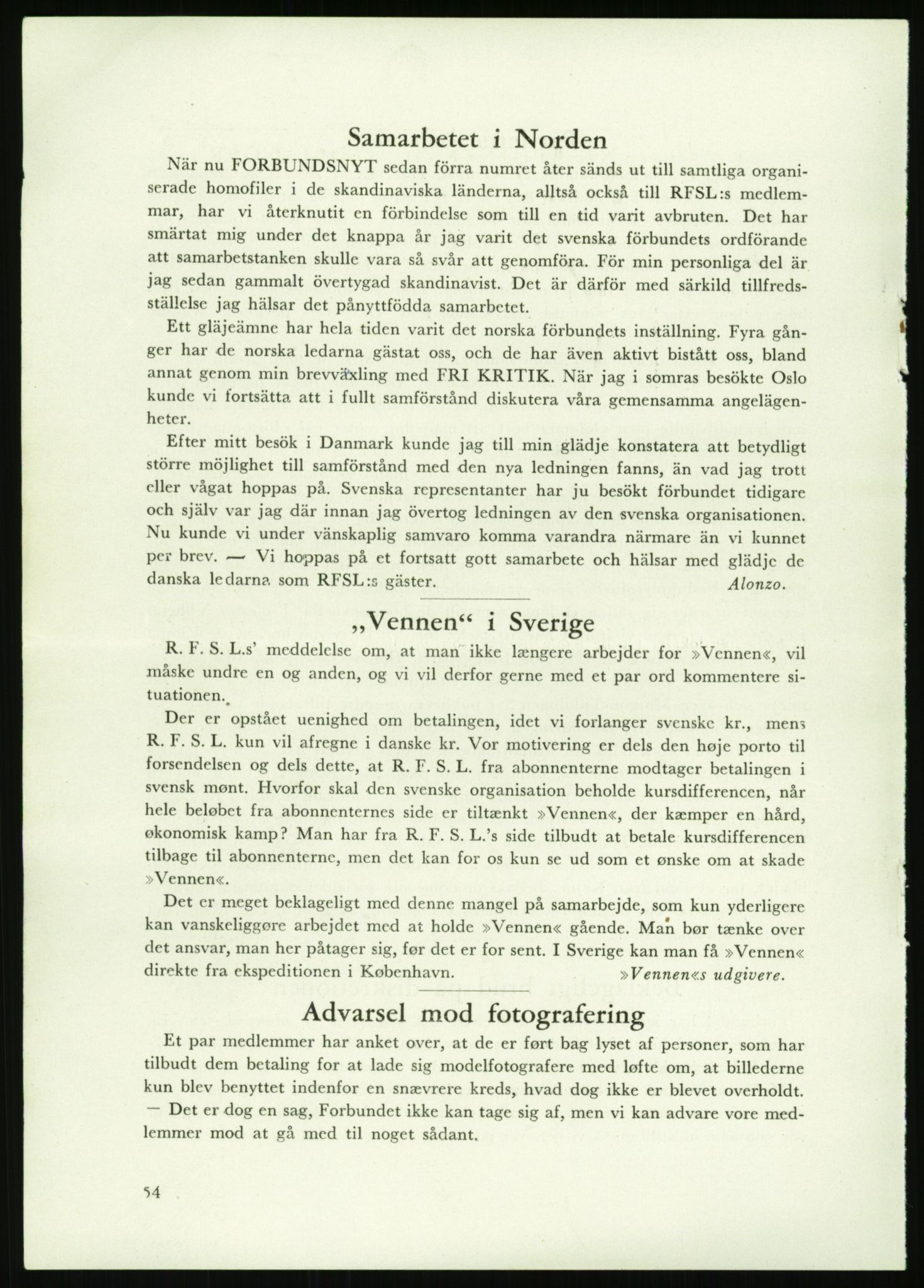 Det Norske Forbundet av 1948/Landsforeningen for Lesbisk og Homofil Frigjøring, AV/RA-PA-1216/E/Eb/L0001: Intern informasjon, 1952-1991, p. 18