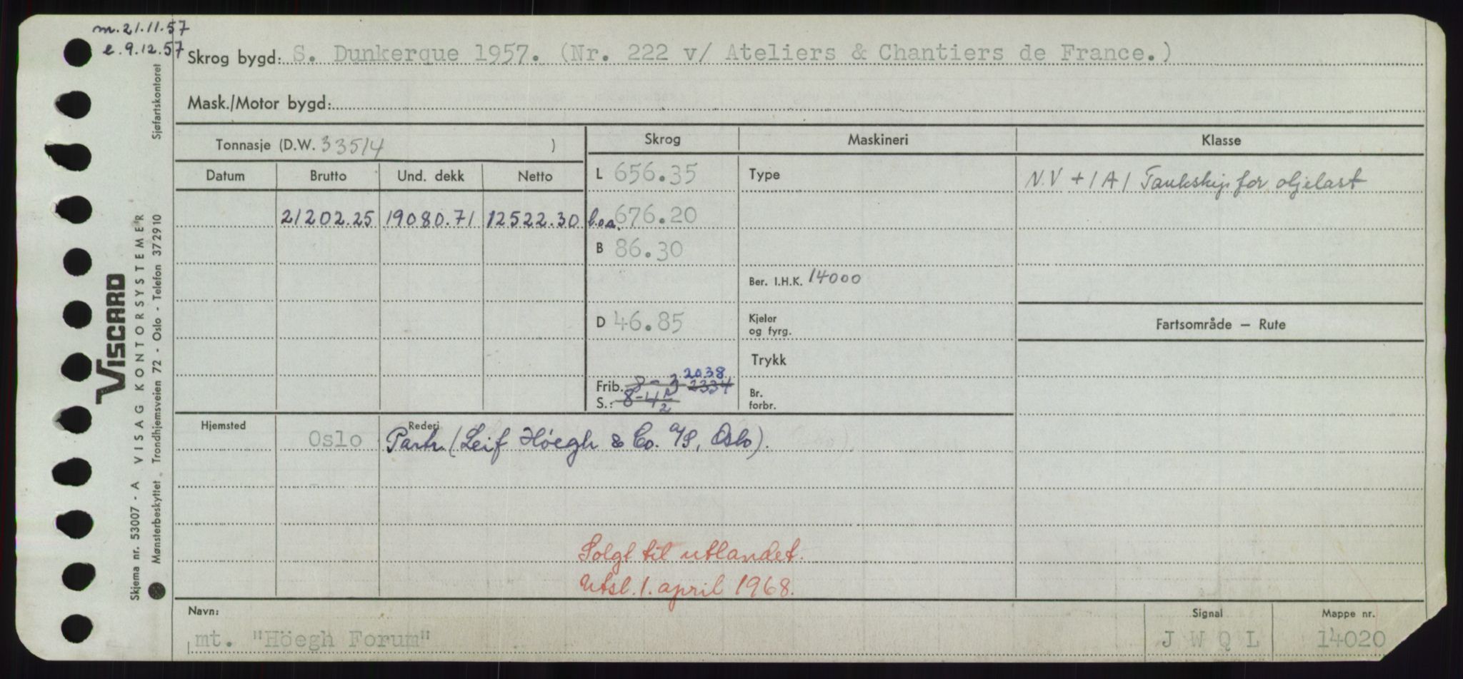 Sjøfartsdirektoratet med forløpere, Skipsmålingen, RA/S-1627/H/Hd/L0017: Fartøy, Holi-Hå, p. 333