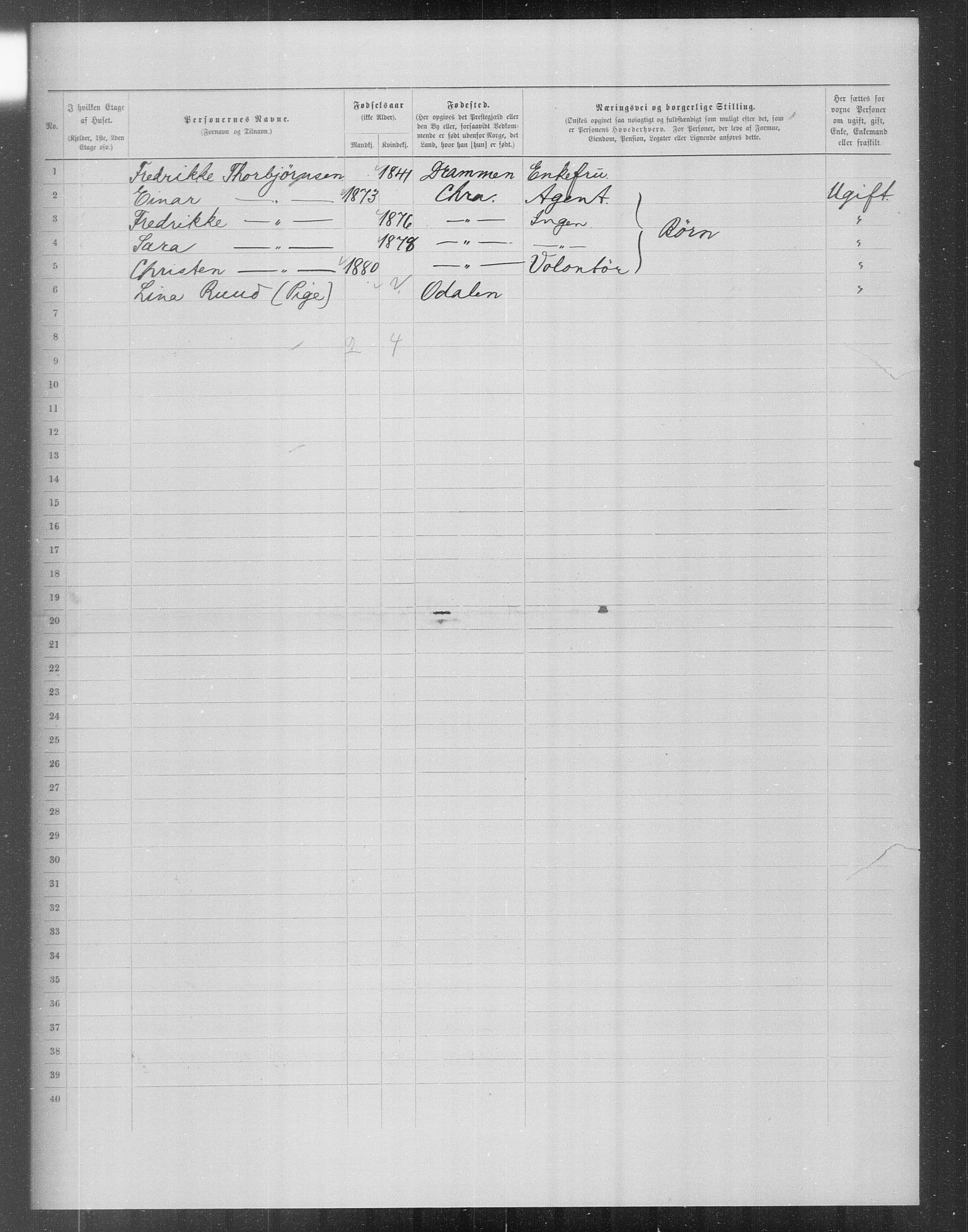 OBA, Municipal Census 1899 for Kristiania, 1899, p. 15909