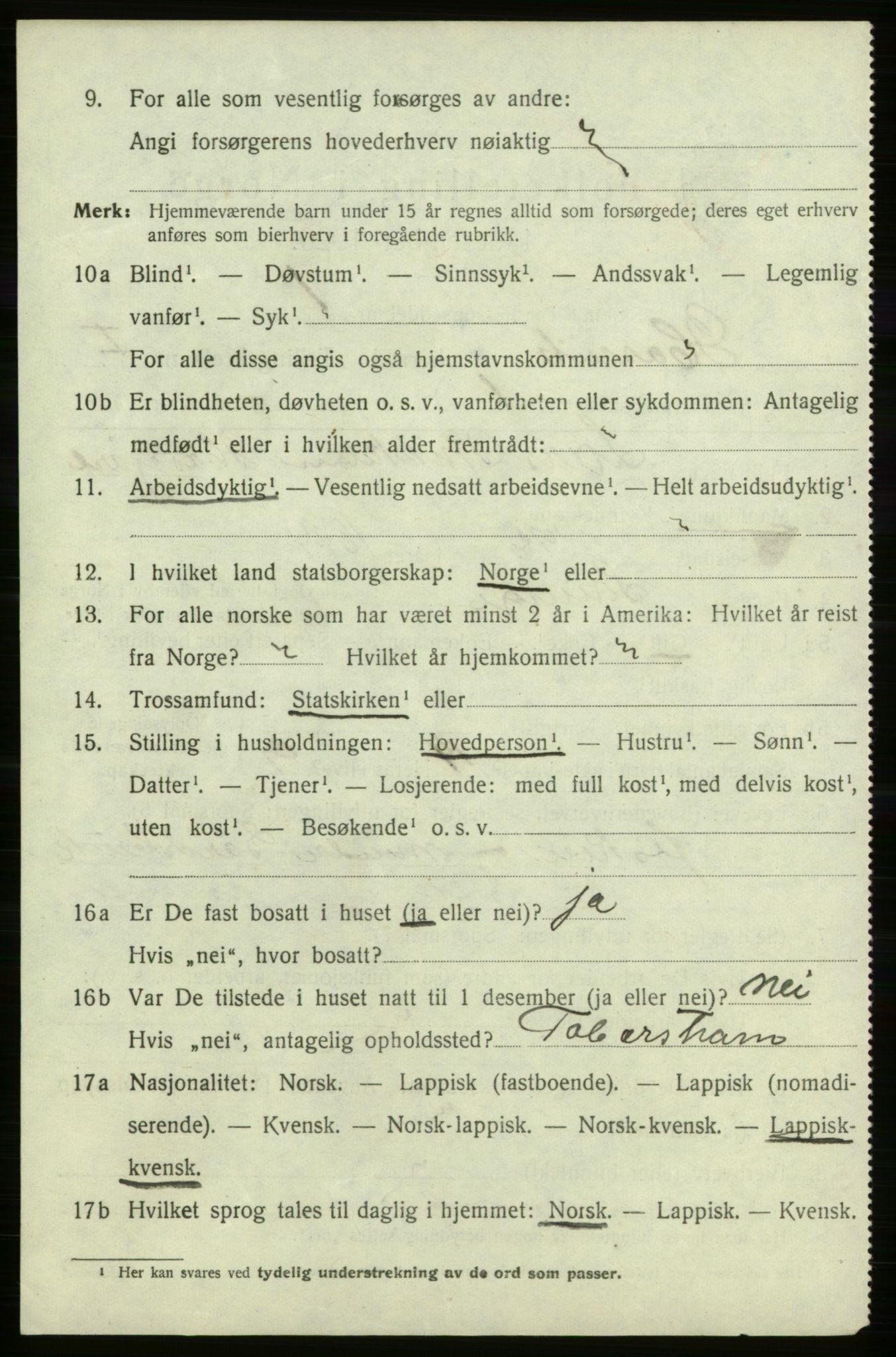 SATØ, 1920 census for Hasvik, 1920, p. 504