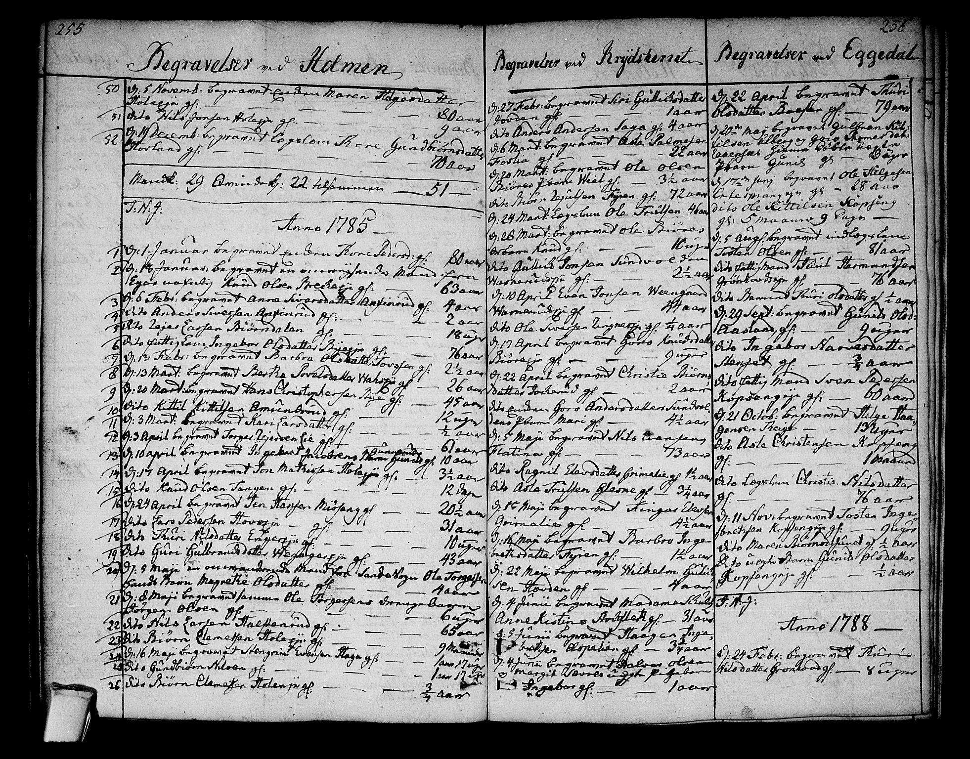 Sigdal kirkebøker, AV/SAKO-A-245/F/Fa/L0002: Parish register (official) no. I 2, 1778-1792, p. 255-256