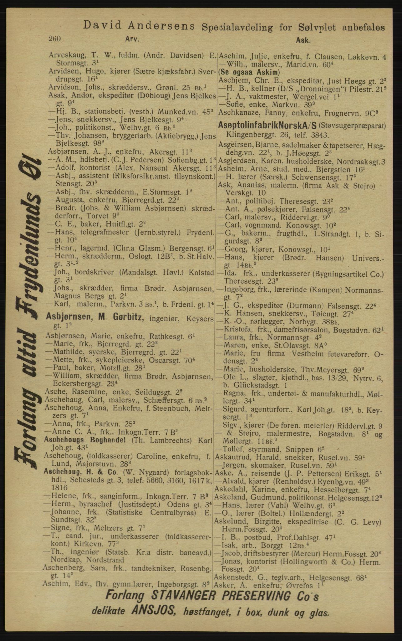 Kristiania/Oslo adressebok, PUBL/-, 1913, p. 270