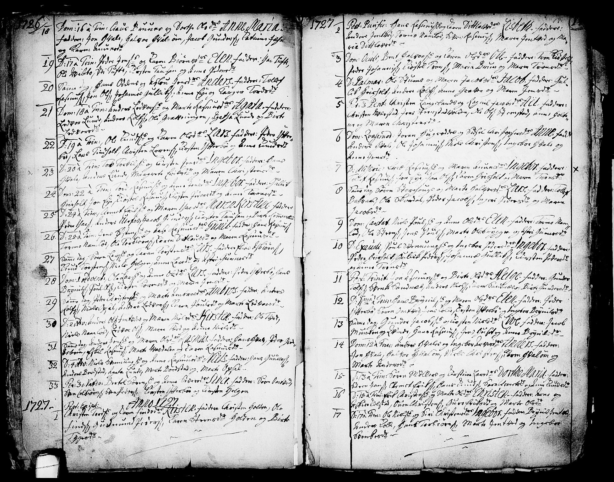 Holla kirkebøker, SAKO/A-272/F/Fa/L0001: Parish register (official) no. 1, 1717-1779, p. 14