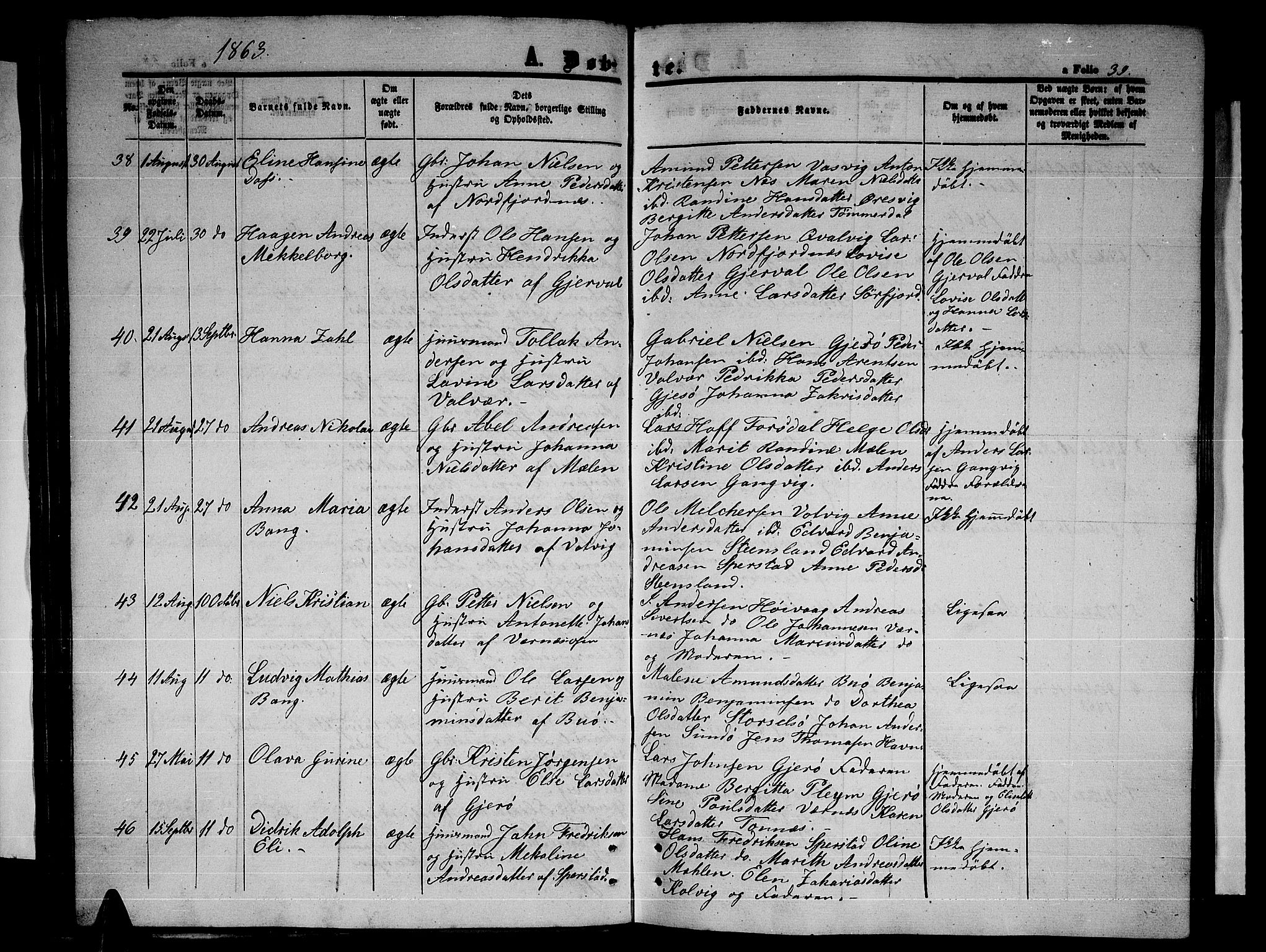 Ministerialprotokoller, klokkerbøker og fødselsregistre - Nordland, AV/SAT-A-1459/841/L0619: Parish register (copy) no. 841C03, 1856-1876, p. 39