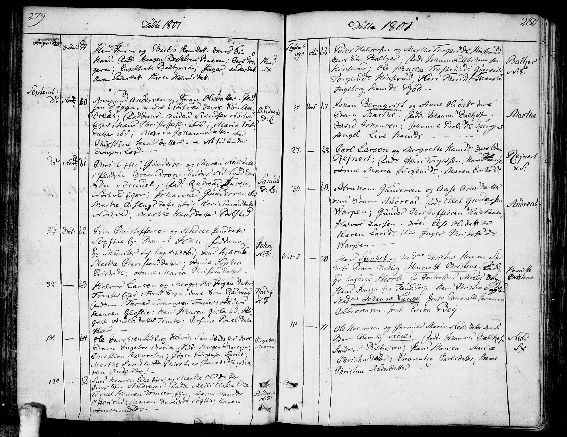 Ås prestekontor Kirkebøker, AV/SAO-A-10894/F/Fa/L0002: Parish register (official) no. I 2, 1778-1813, p. 279-280