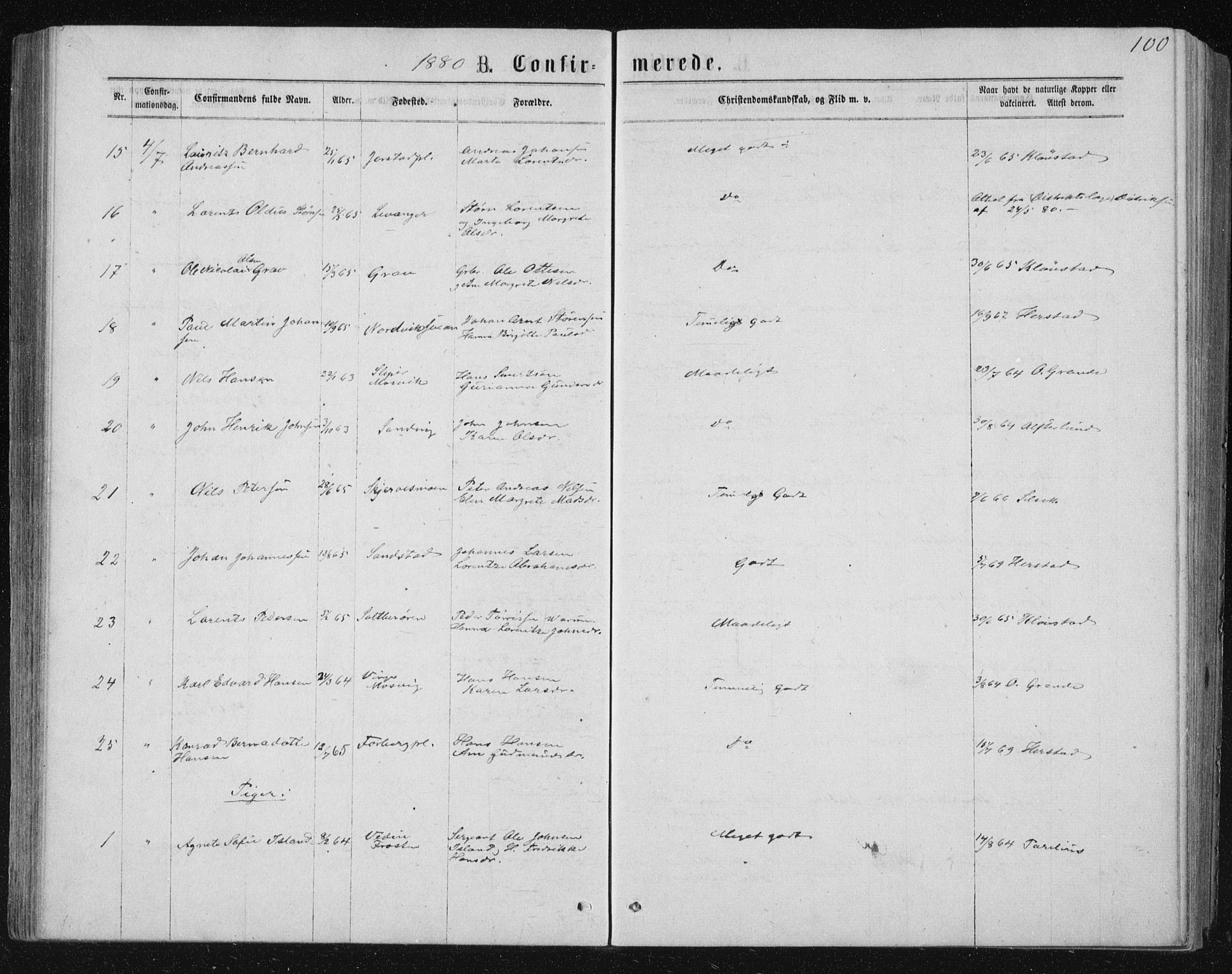 Ministerialprotokoller, klokkerbøker og fødselsregistre - Nord-Trøndelag, SAT/A-1458/722/L0219: Parish register (official) no. 722A06, 1868-1880, p. 100