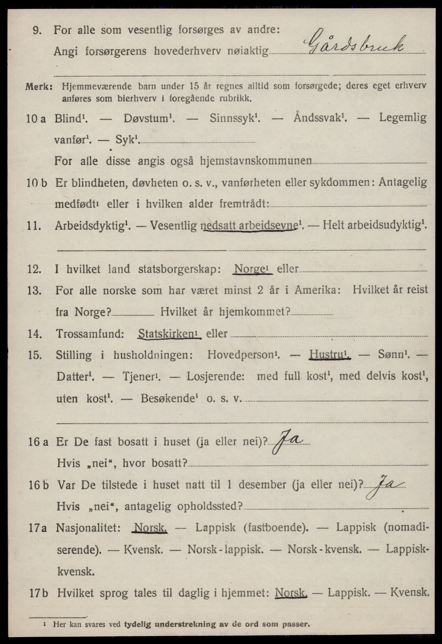 SAT, 1920 census for Strinda, 1920, p. 26121