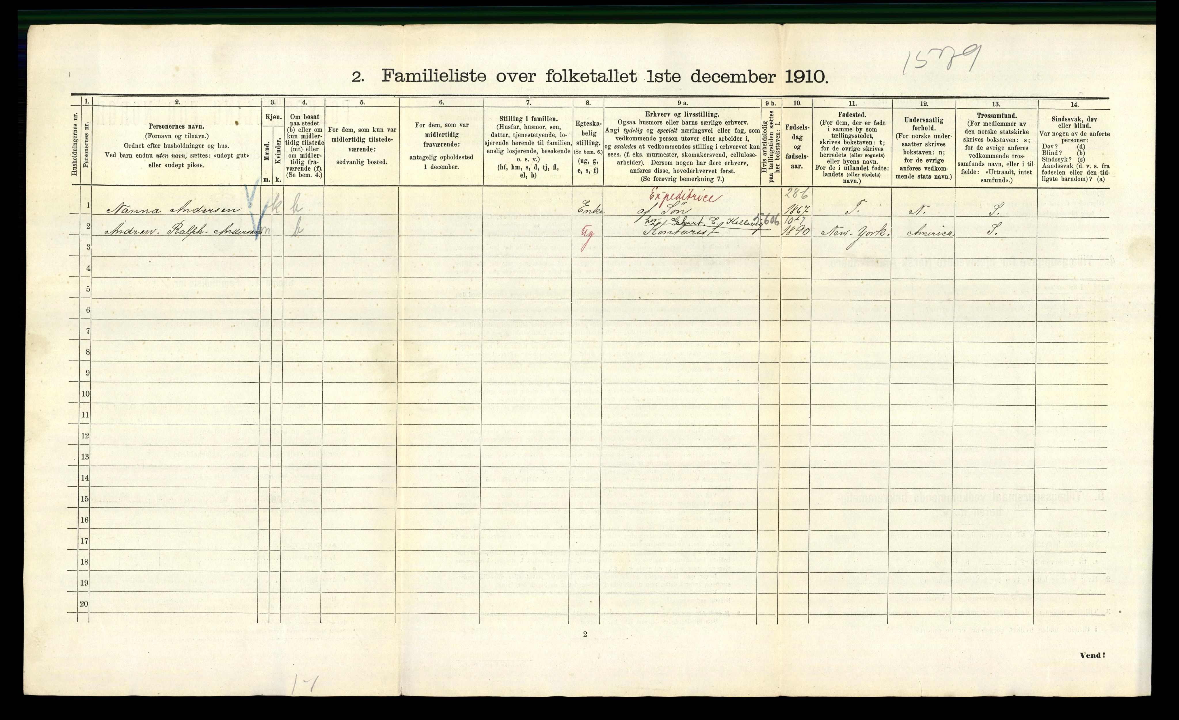 RA, 1910 census for Kristiania, 1910, p. 85196