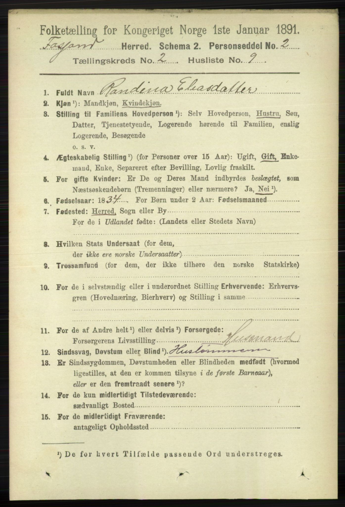 RA, 1891 census for 1129 Forsand, 1891, p. 244