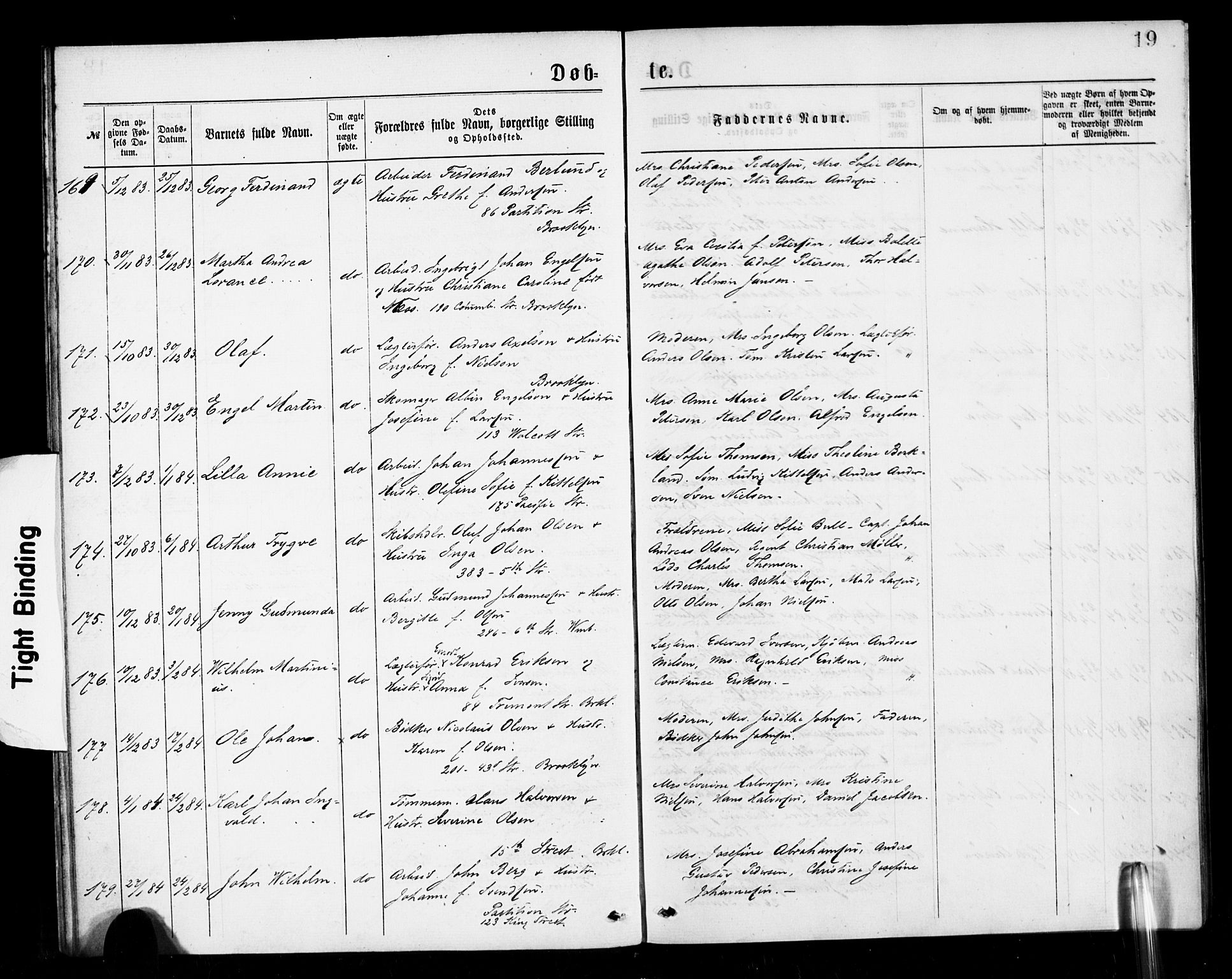 Den norske sjømannsmisjon i utlandet/New York, AV/SAB-SAB/PA-0110/H/Ha/L0001: Parish register (official) no. A 1, 1878-1885, p. 19