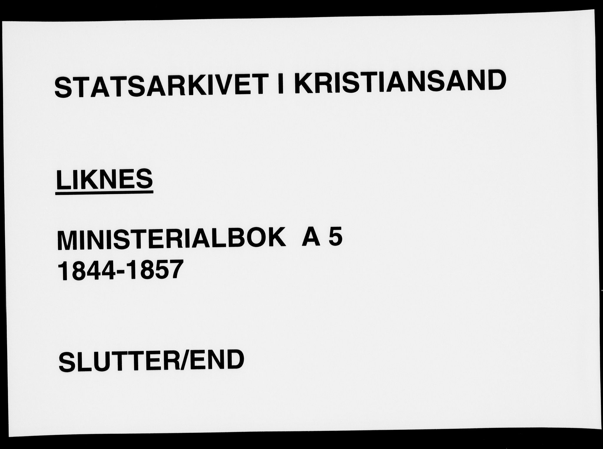 Kvinesdal sokneprestkontor, AV/SAK-1111-0026/F/Fa/Fab/L0005: Parish register (official) no. A 5, 1844-1857