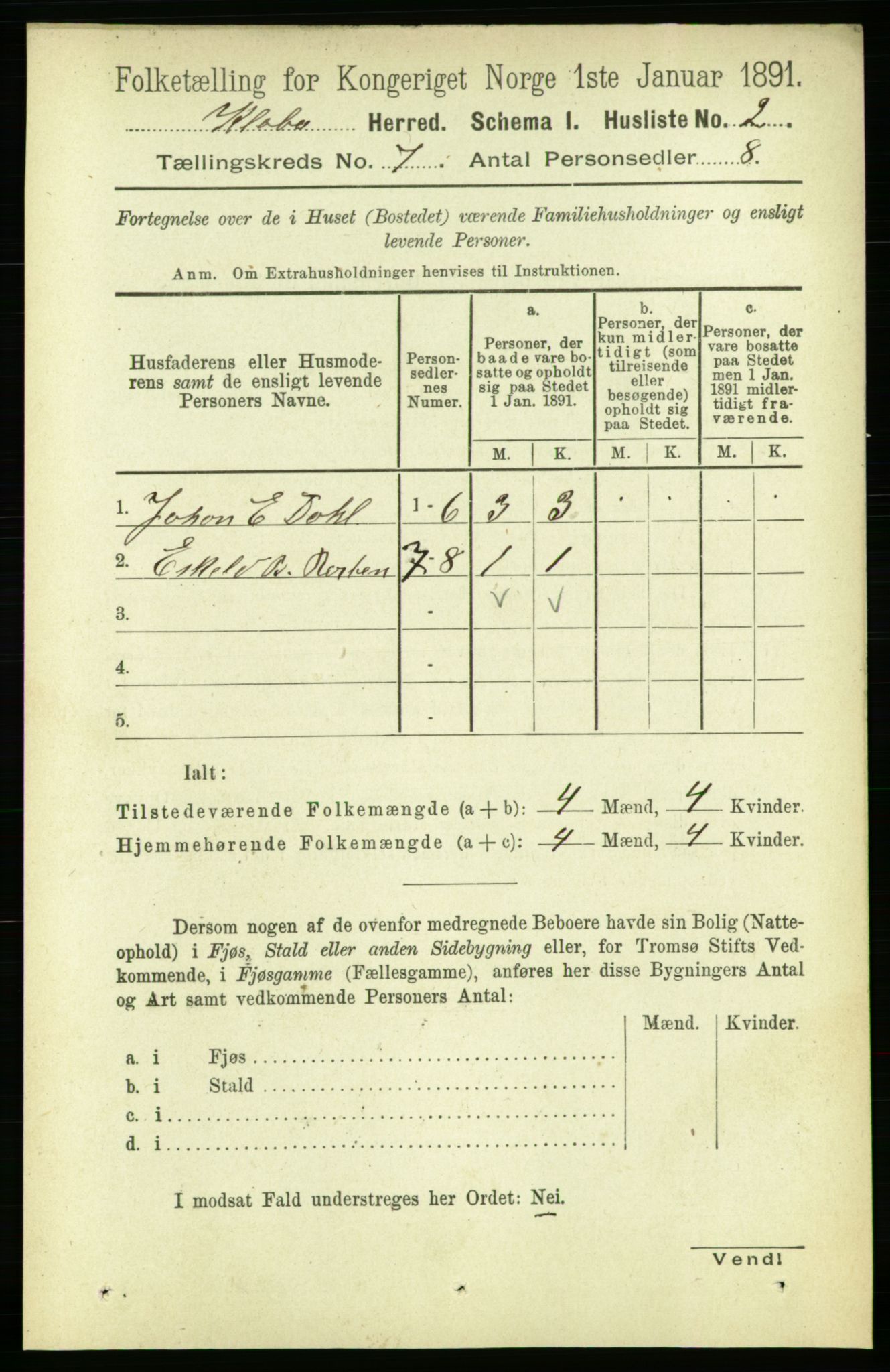RA, 1891 census for 1662 Klæbu, 1891, p. 1324