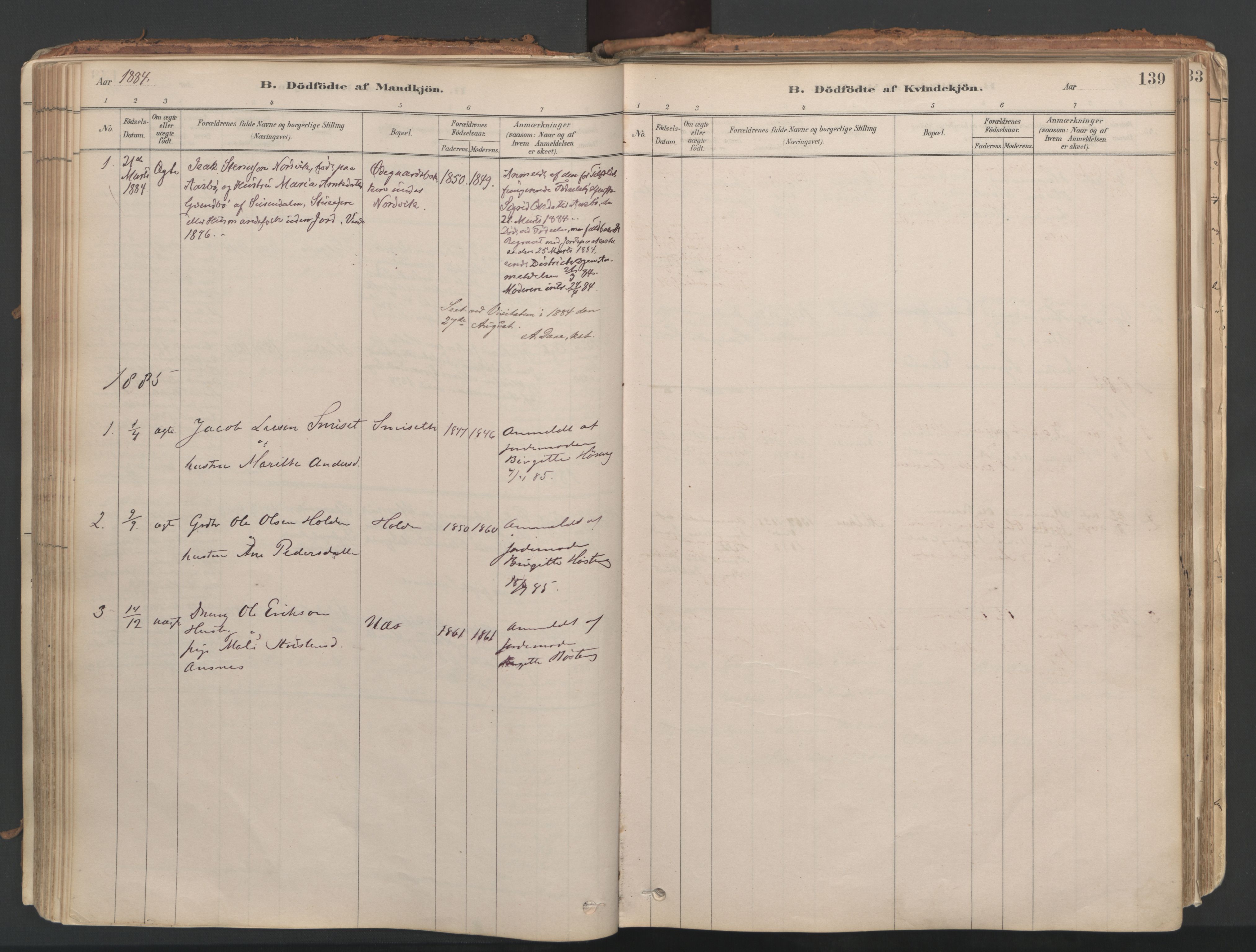 Ministerialprotokoller, klokkerbøker og fødselsregistre - Møre og Romsdal, AV/SAT-A-1454/592/L1029: Parish register (official) no. 592A07, 1879-1902, p. 139