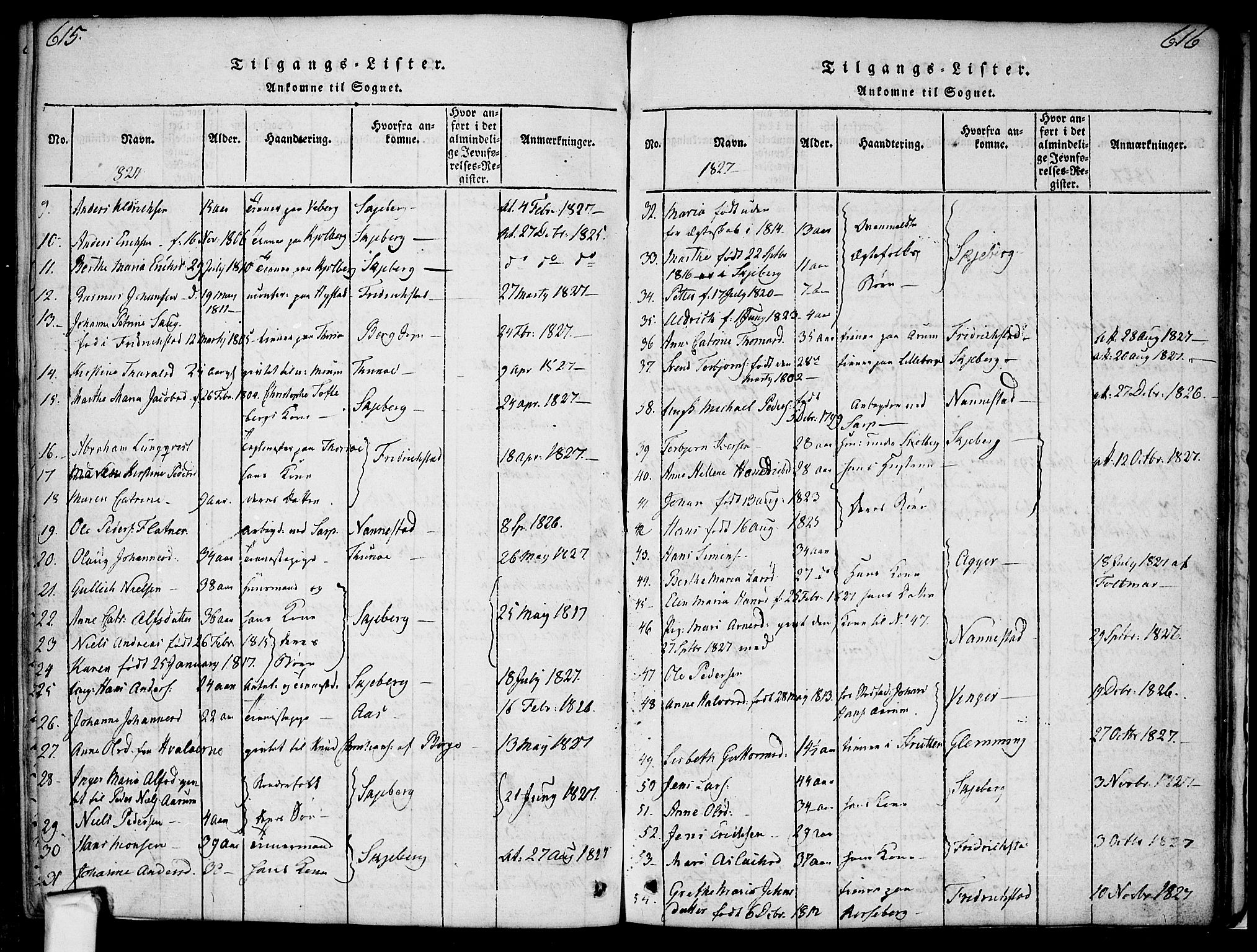 Borge prestekontor Kirkebøker, AV/SAO-A-10903/F/Fa/L0003: Parish register (official) no. I 3, 1815-1836, p. 615-616