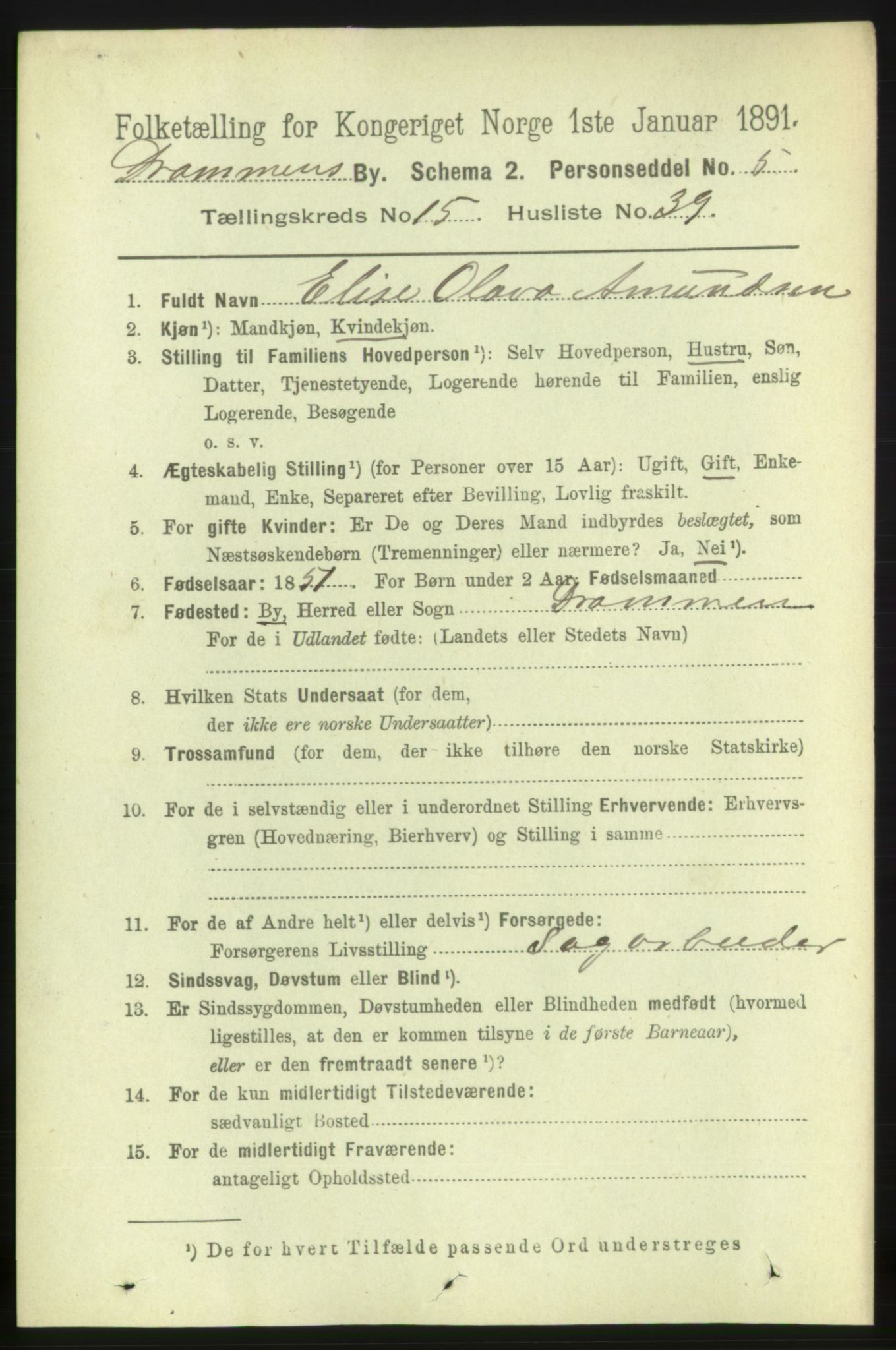 RA, 1891 census for 0602 Drammen, 1891, p. 10943