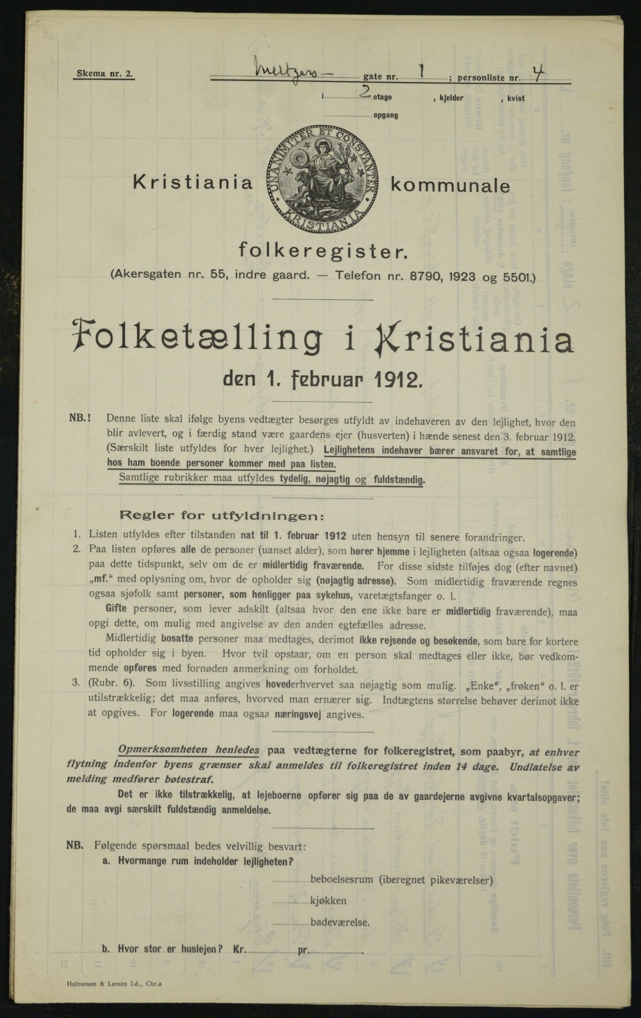 OBA, Municipal Census 1912 for Kristiania, 1912, p. 65659