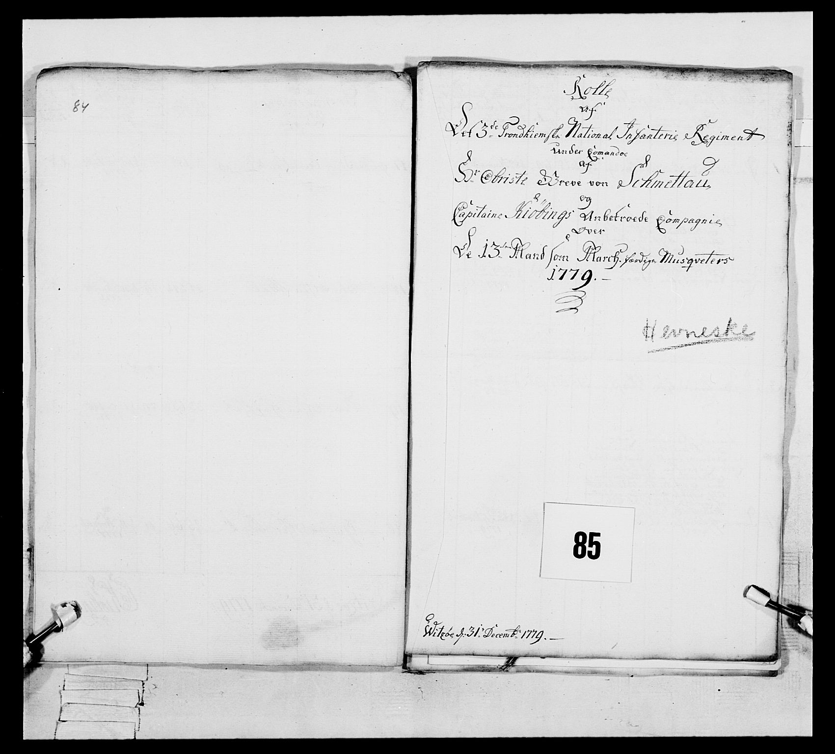 Generalitets- og kommissariatskollegiet, Det kongelige norske kommissariatskollegium, AV/RA-EA-5420/E/Eh/L0086: 3. Trondheimske nasjonale infanteriregiment, 1776-1779, p. 333