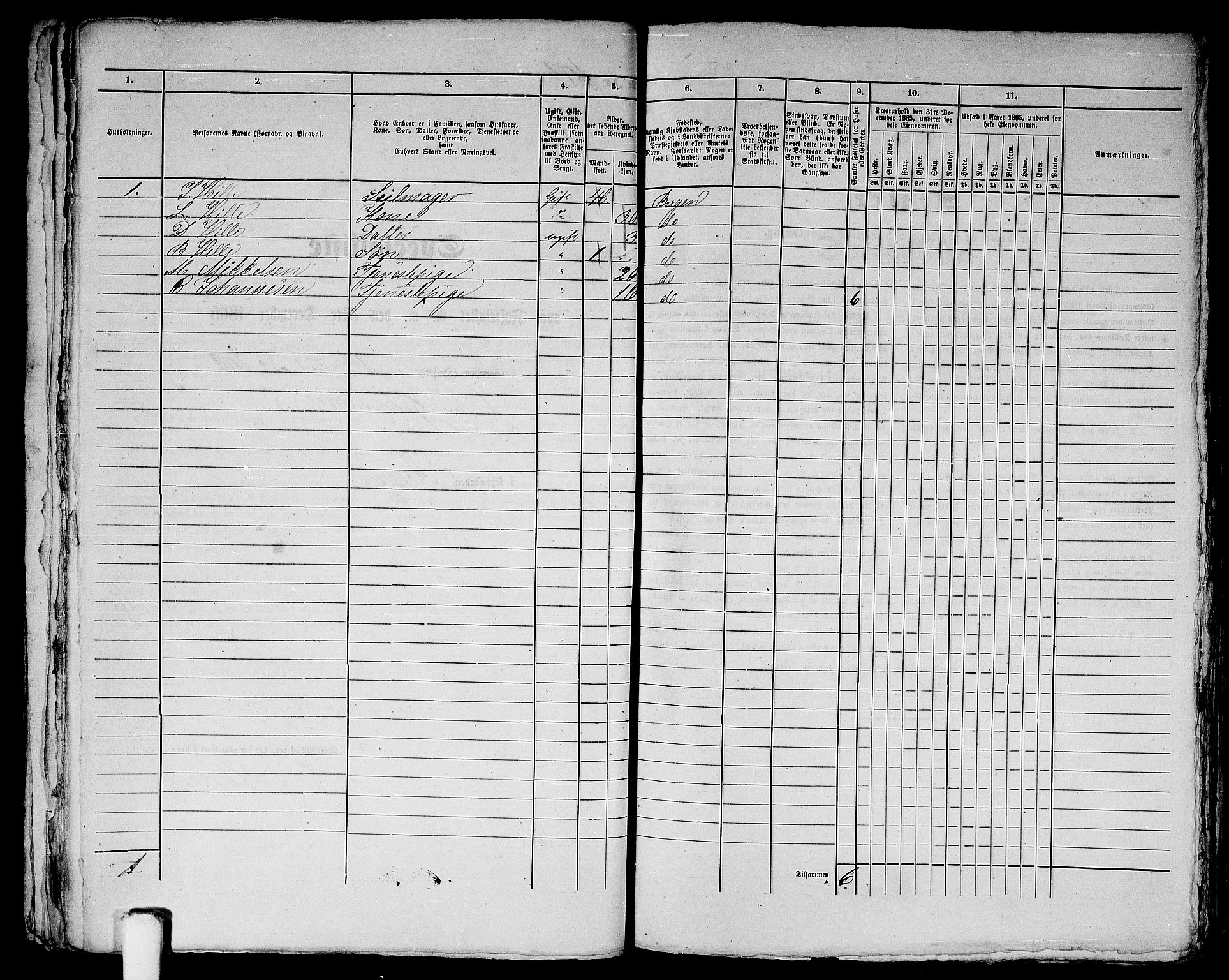 RA, 1865 census for Bergen, 1865, p. 247