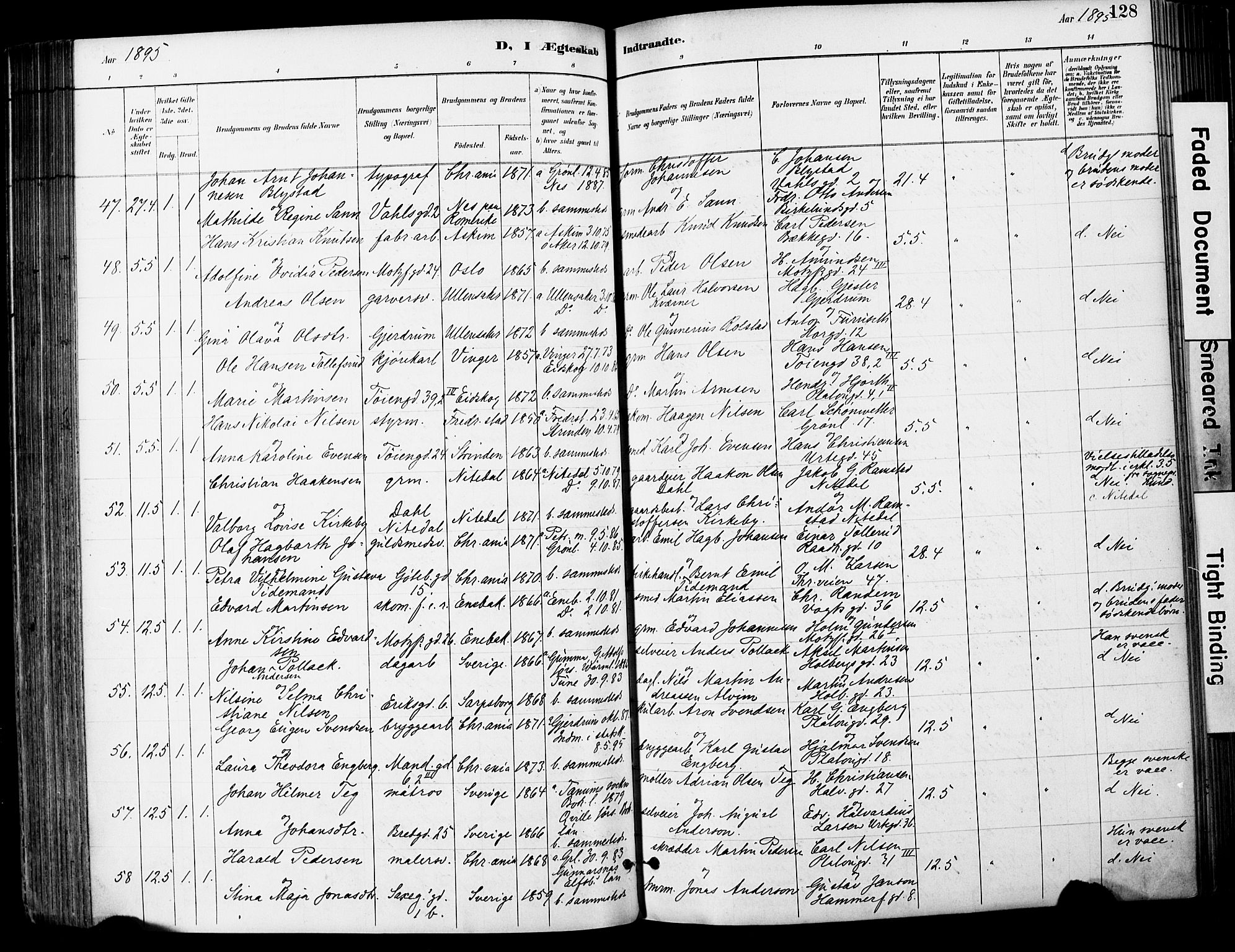 Grønland prestekontor Kirkebøker, AV/SAO-A-10848/F/Fa/L0013: Parish register (official) no. 13, 1887-1906, p. 128