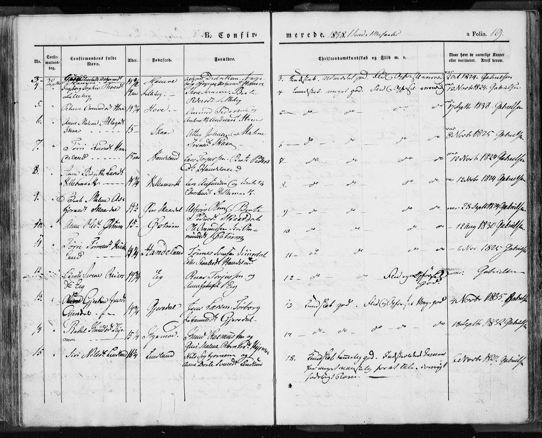 Lund sokneprestkontor, AV/SAST-A-101809/S06/L0007: Parish register (official) no. A 7.1, 1833-1854, p. 169