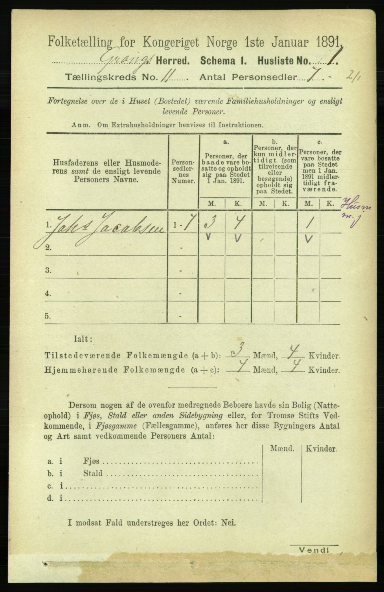 RA, 1891 census for 1742 Grong, 1891, p. 4031