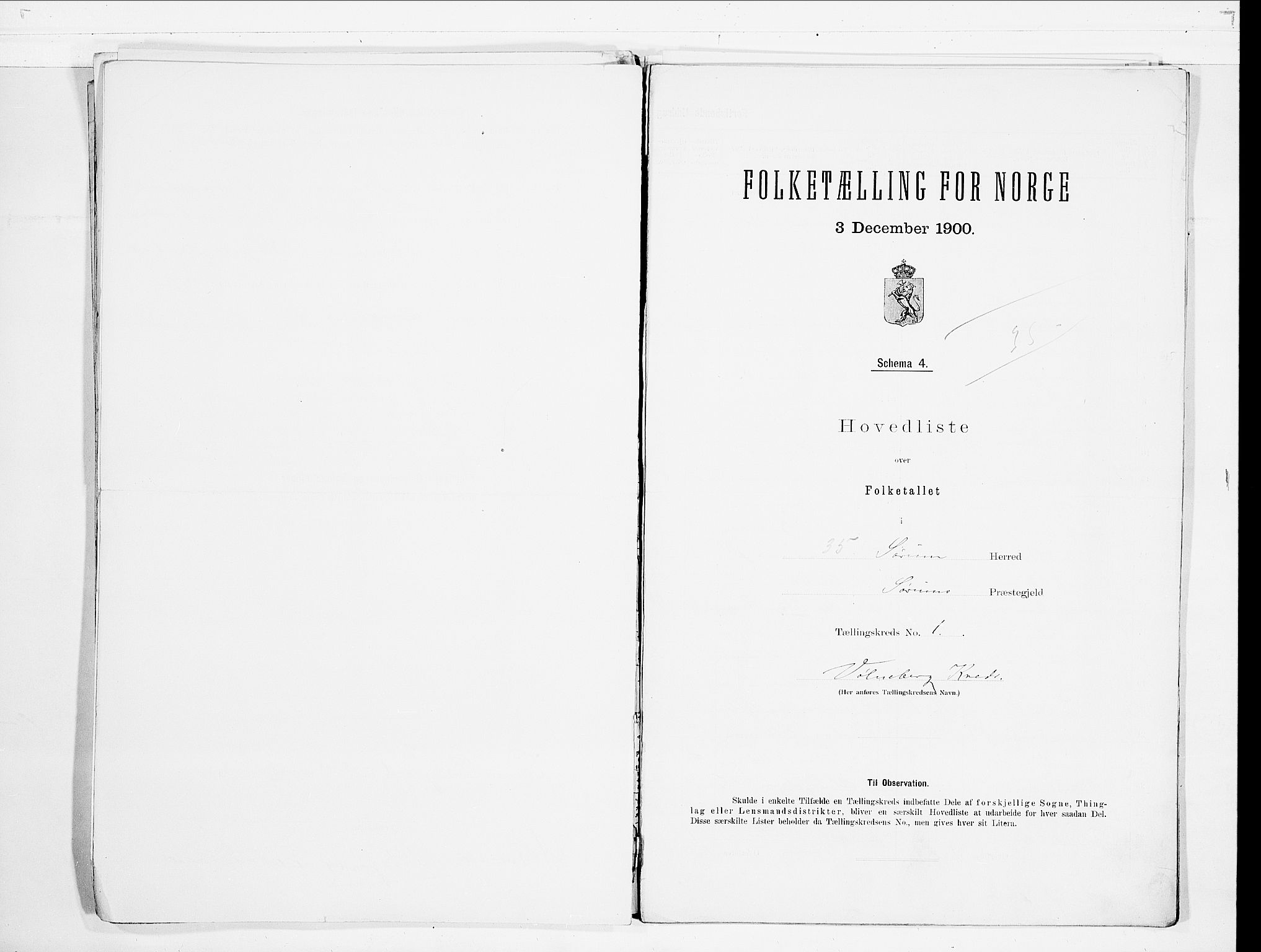 SAO, 1900 census for Sørum, 1900, p. 4
