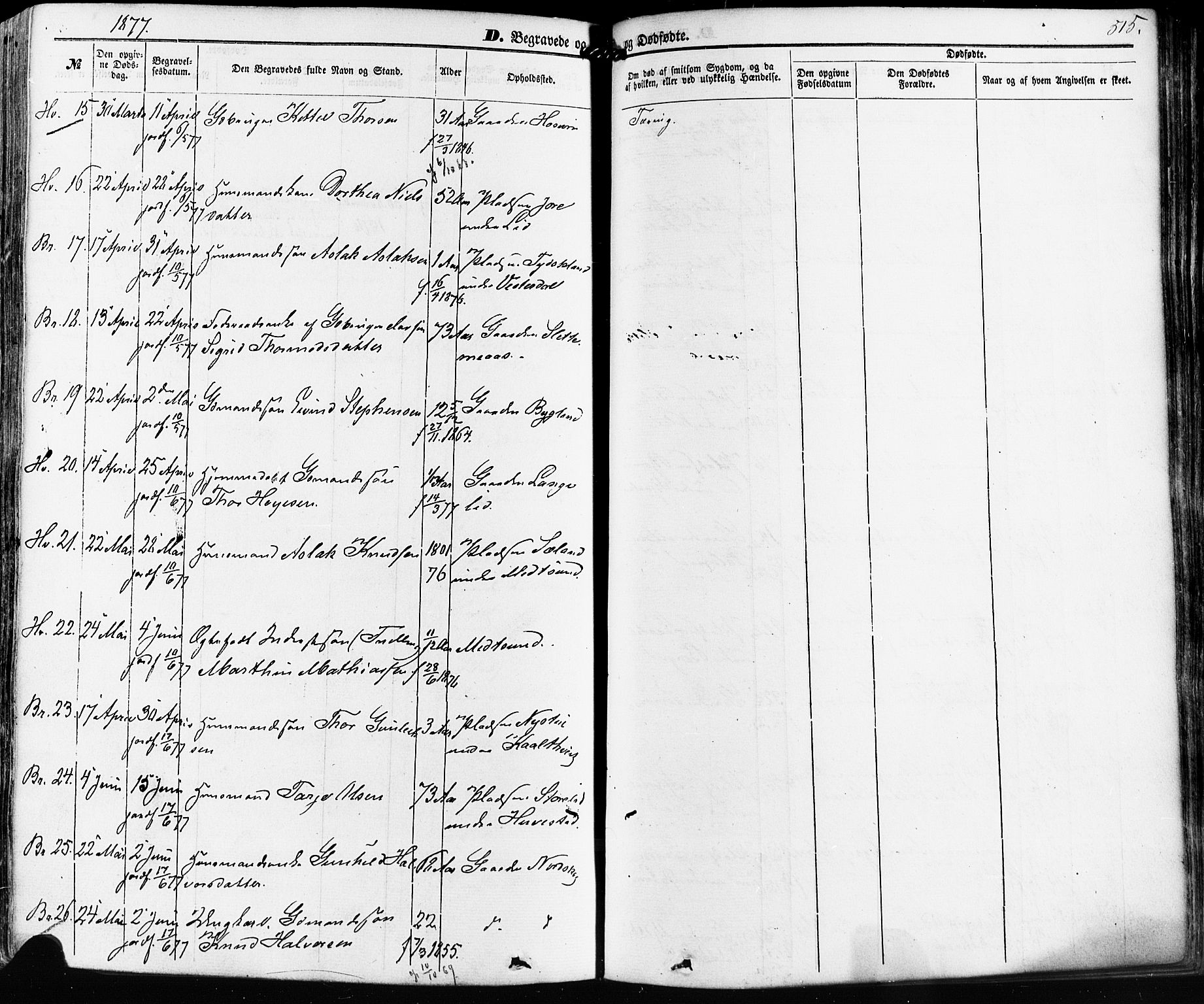 Kviteseid kirkebøker, AV/SAKO-A-276/F/Fa/L0007: Parish register (official) no. I 7, 1859-1881, p. 515