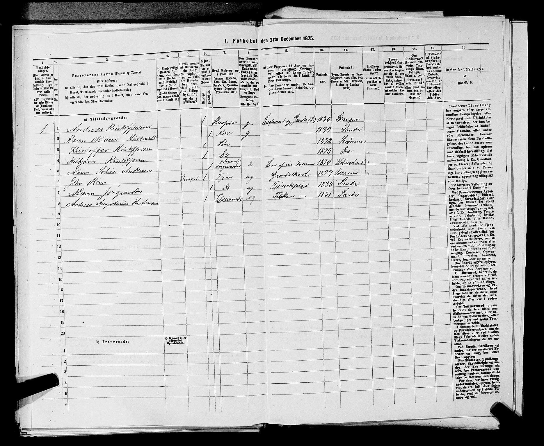 SAKO, 1875 census for 0711L Strømm/Strømm, 1875, p. 151