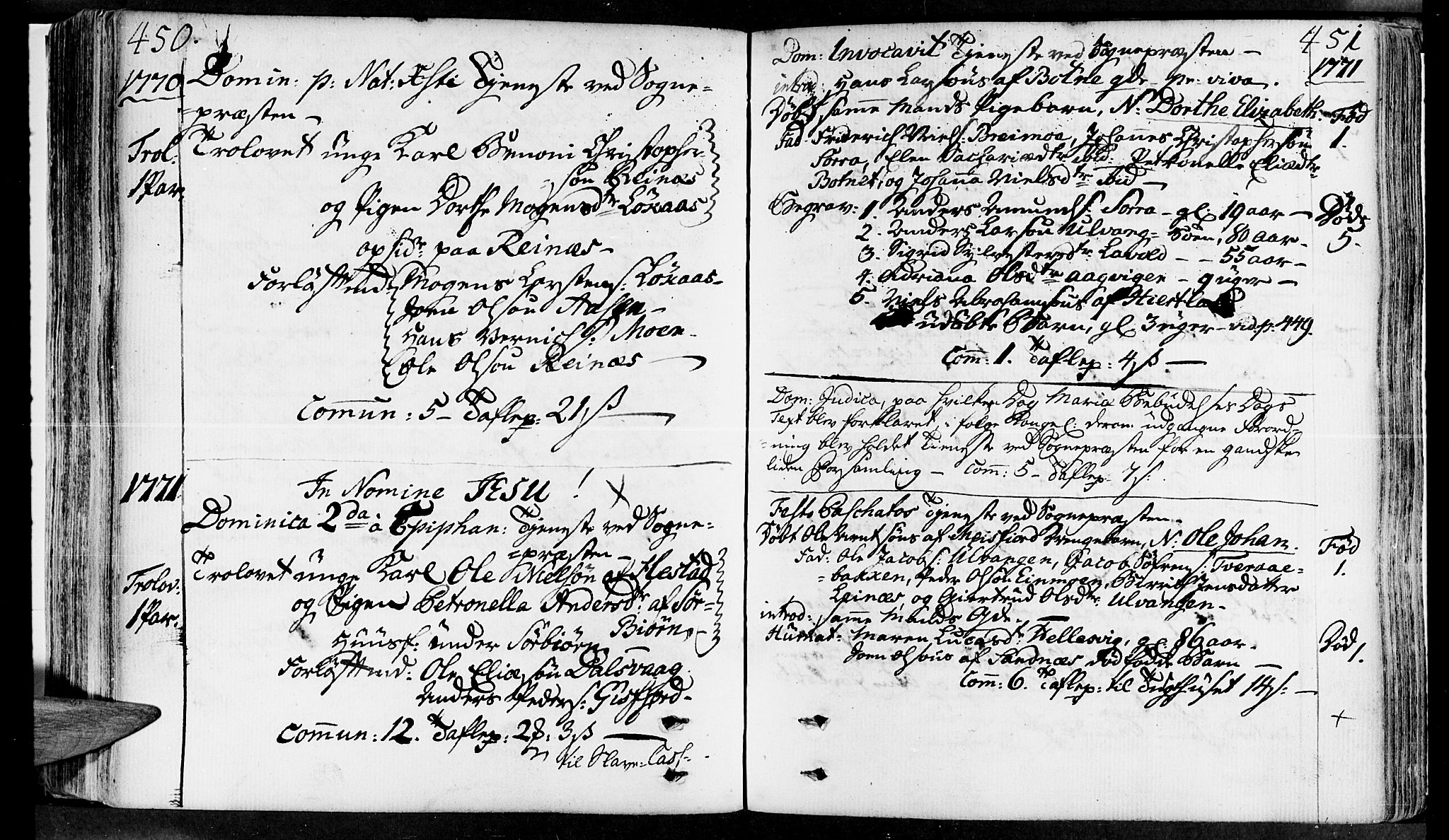 Ministerialprotokoller, klokkerbøker og fødselsregistre - Nordland, SAT/A-1459/830/L0437: Parish register (official) no. 830A05 /2, 1768-1776, p. 450-451