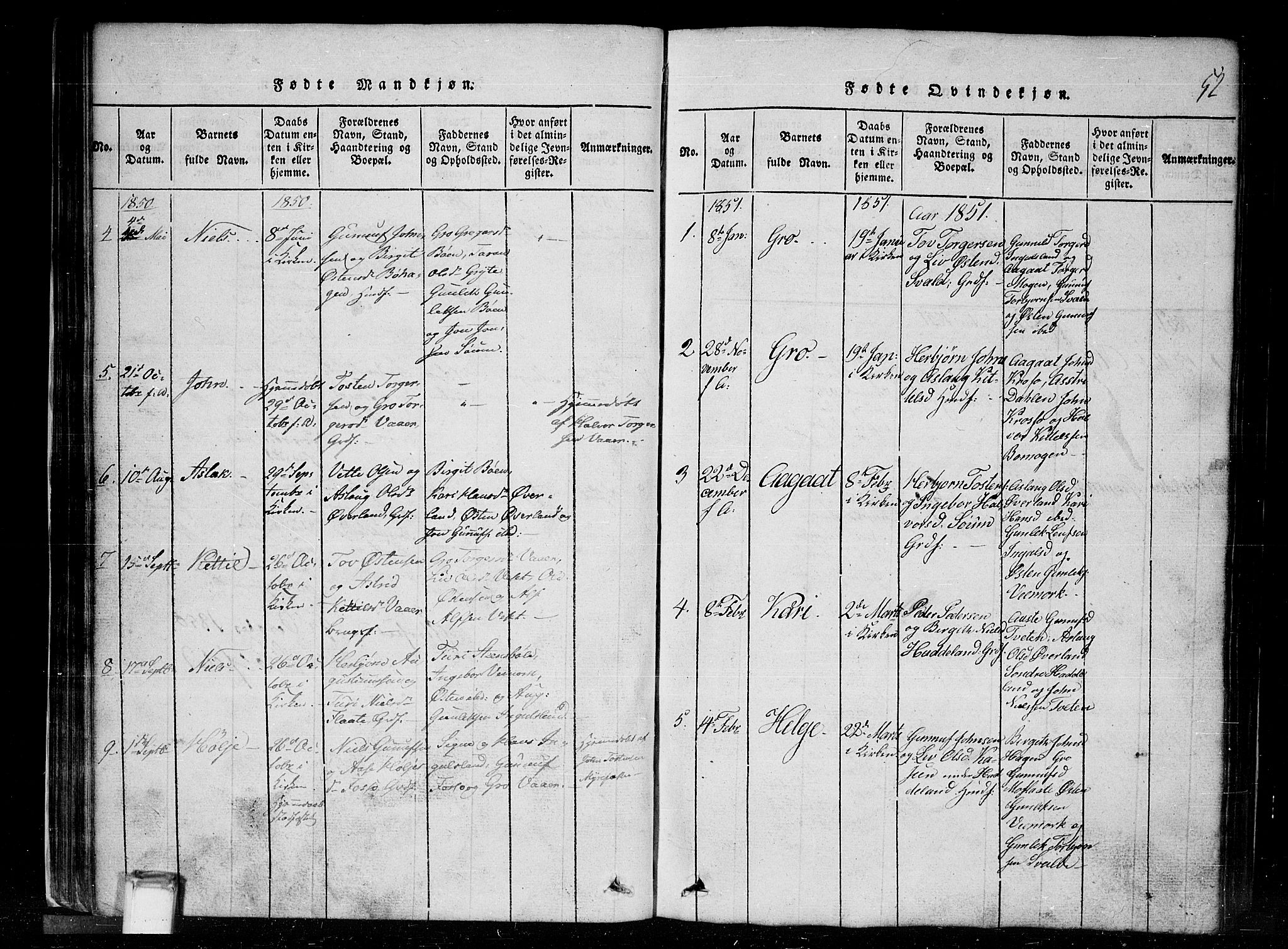 Tinn kirkebøker, SAKO/A-308/G/Gc/L0001: Parish register (copy) no. III 1, 1815-1879, p. 52