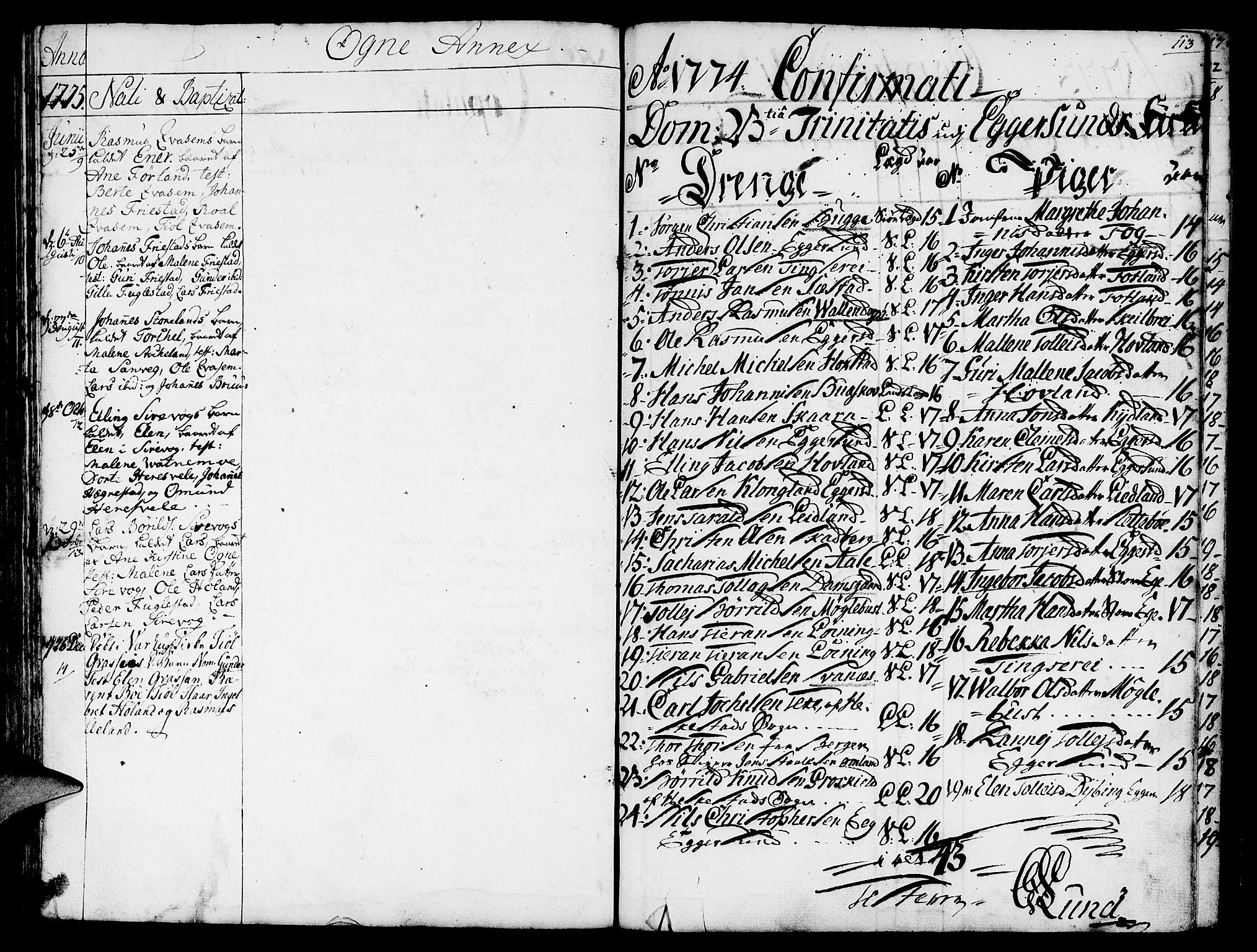 Eigersund sokneprestkontor, SAST/A-101807/S08/L0003: Parish register (official) no. A 3, 1758-1775, p. 113
