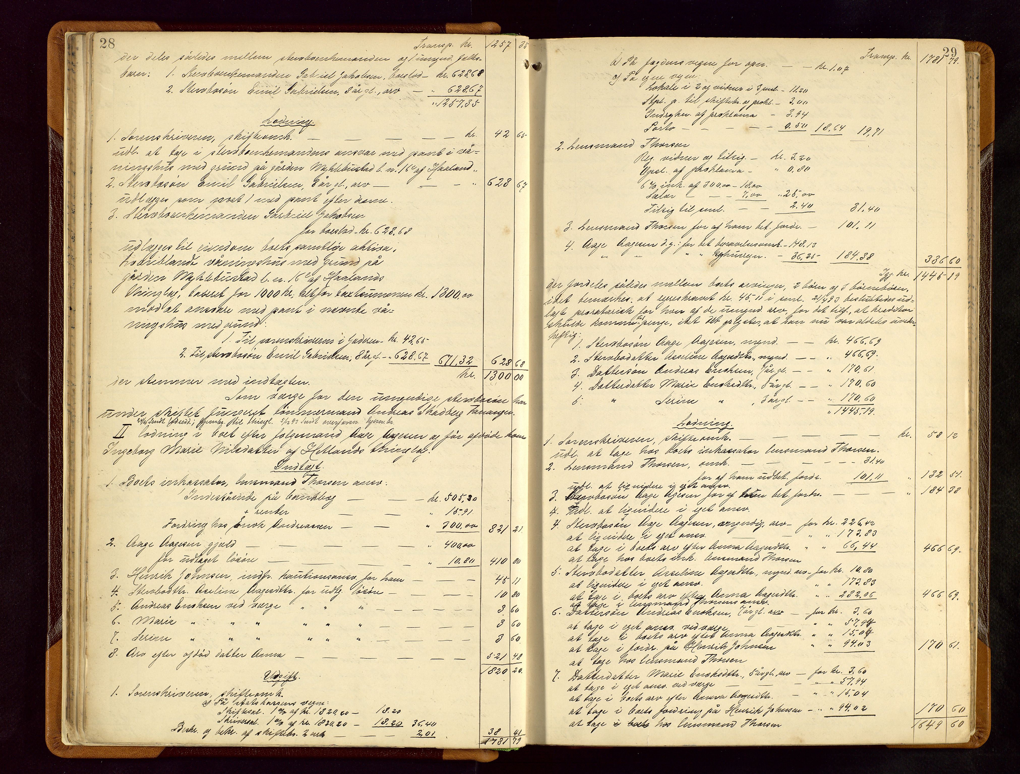 Jæren sorenskriveri, AV/SAST-A-100310/01/5/50/50BB/L0005: SKIFTEUTLODNINGSPROTOKOLL, 1893-1900, p. 28-29