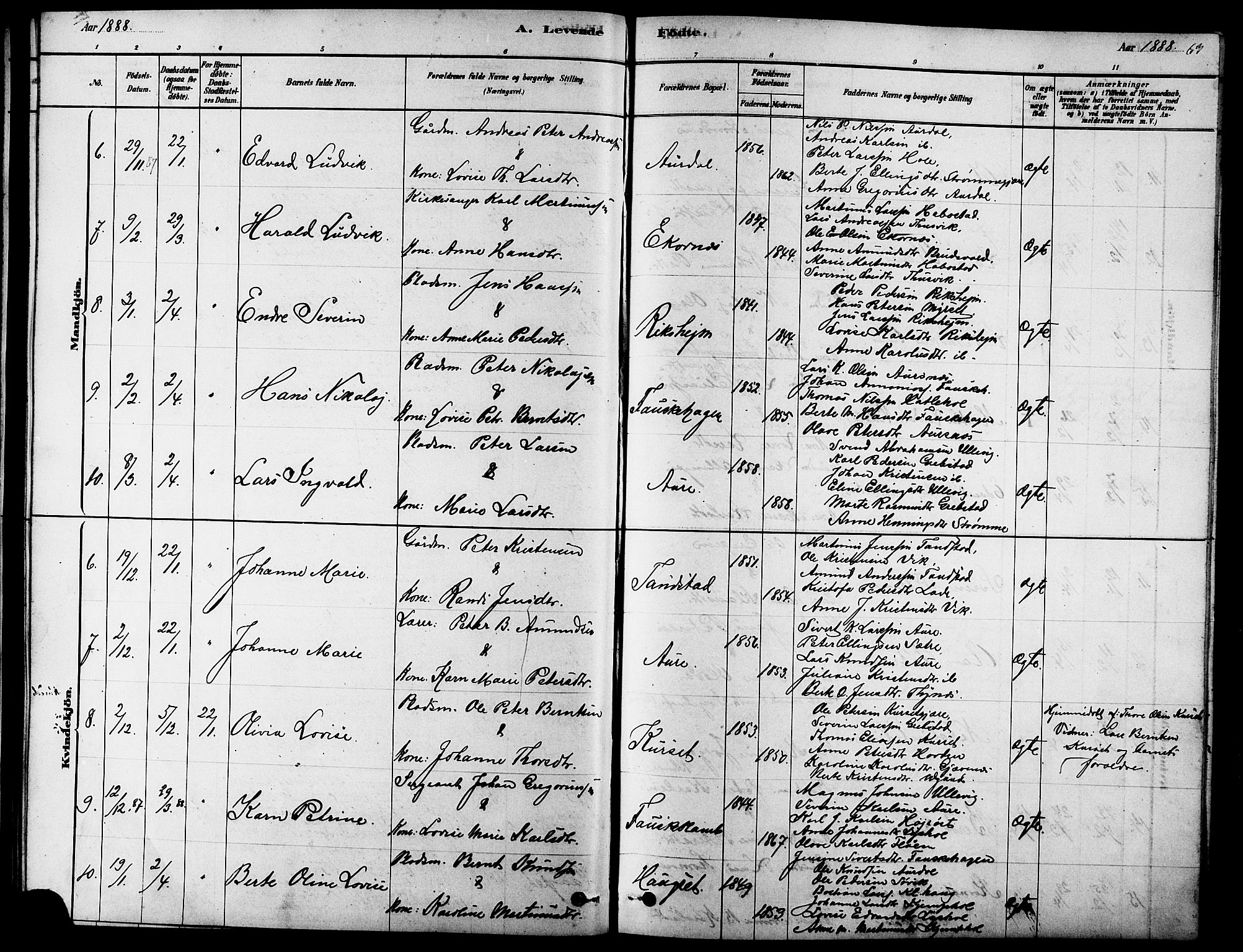 Ministerialprotokoller, klokkerbøker og fødselsregistre - Møre og Romsdal, AV/SAT-A-1454/523/L0339: Parish register (copy) no. 523C02, 1878-1891, p. 63