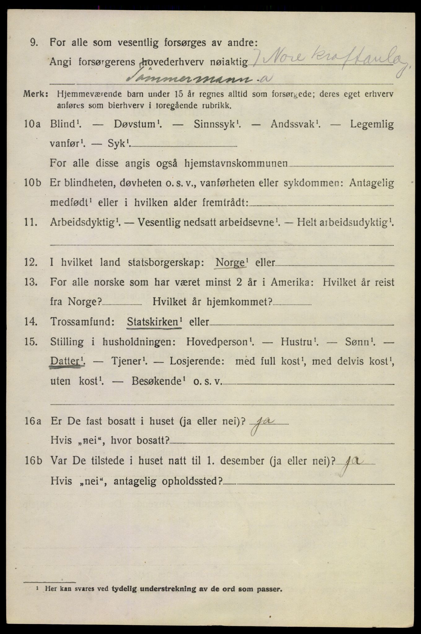 SAKO, 1920 census for Nore, 1920, p. 3641