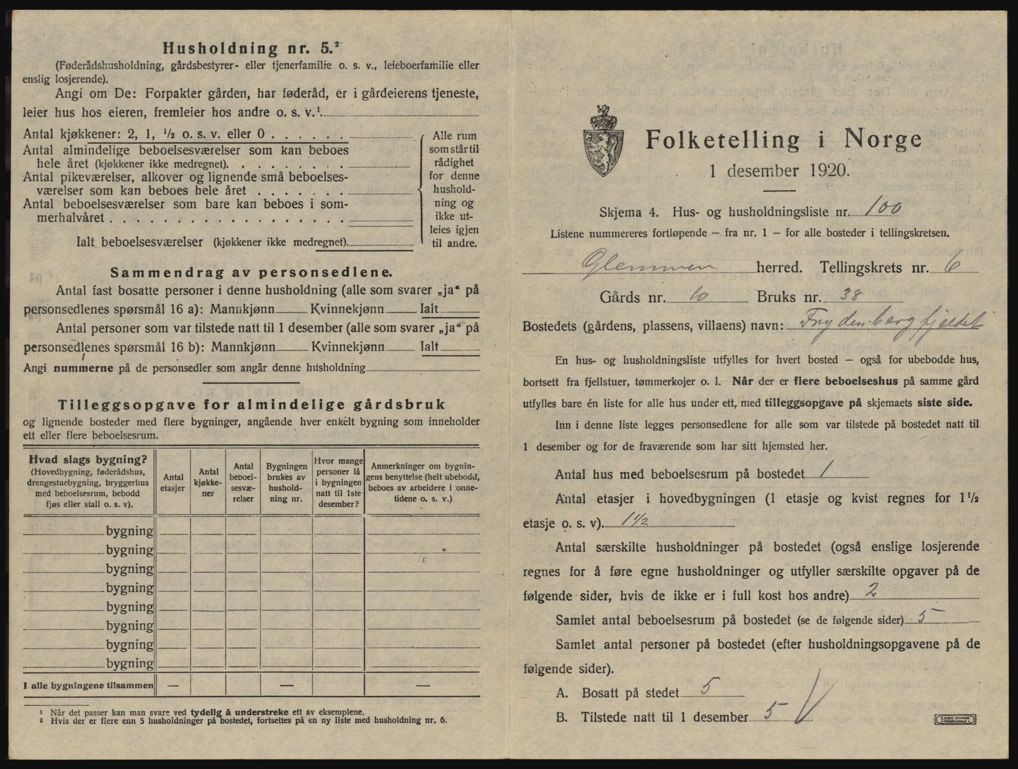 SAO, 1920 census for Glemmen, 1920, p. 2357