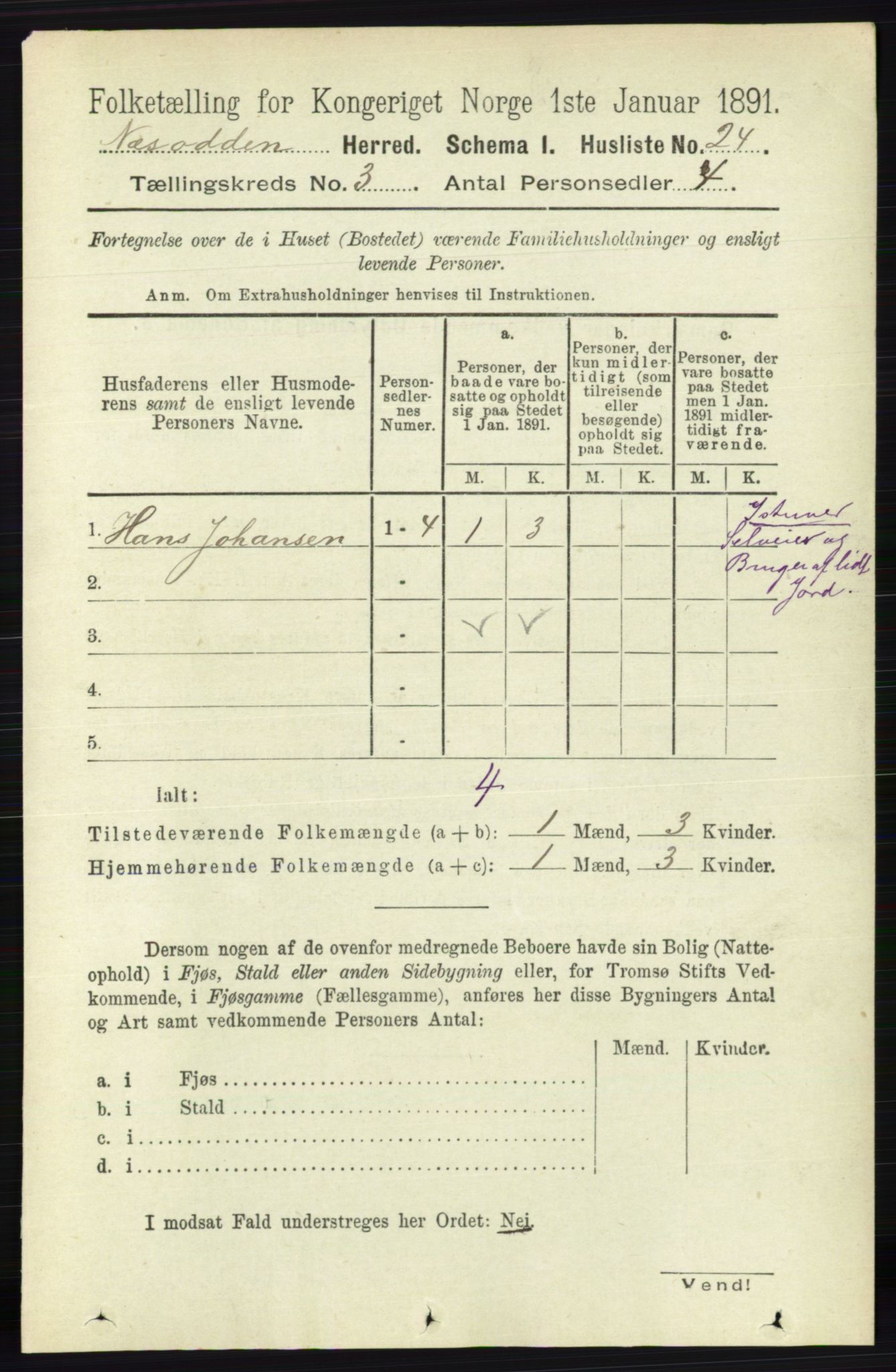 RA, 1891 census for 0216 Nesodden, 1891, p. 989