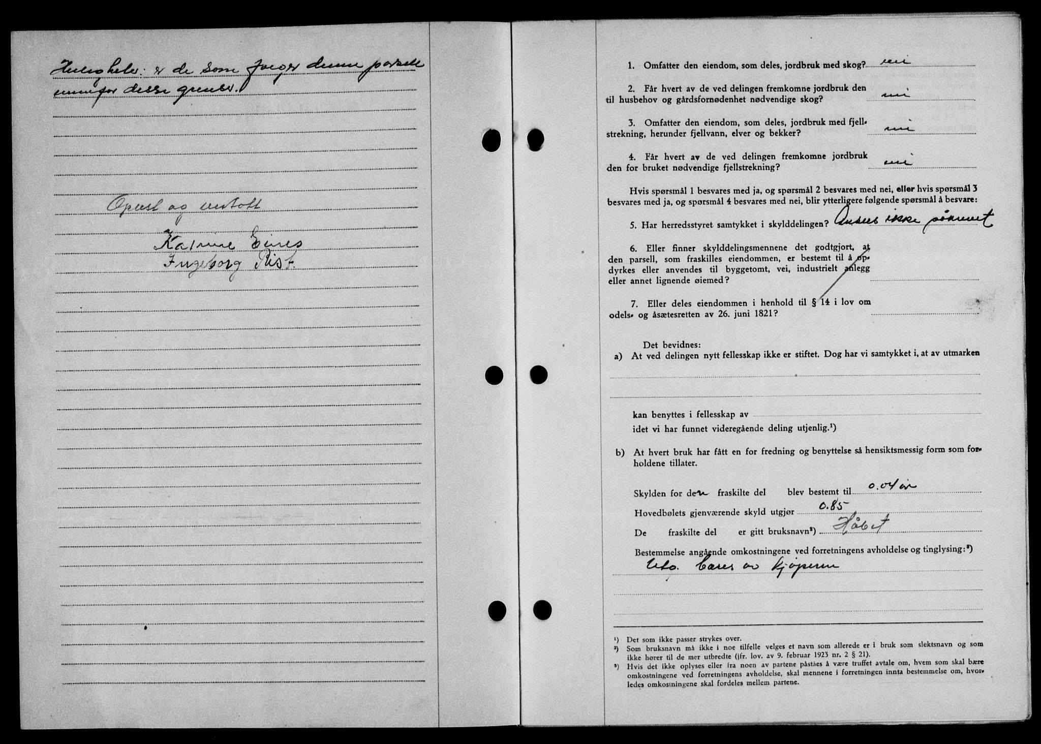 Lofoten sorenskriveri, SAT/A-0017/1/2/2C/L0015a: Mortgage book no. 15a, 1946-1947, Diary no: : 1661/1946