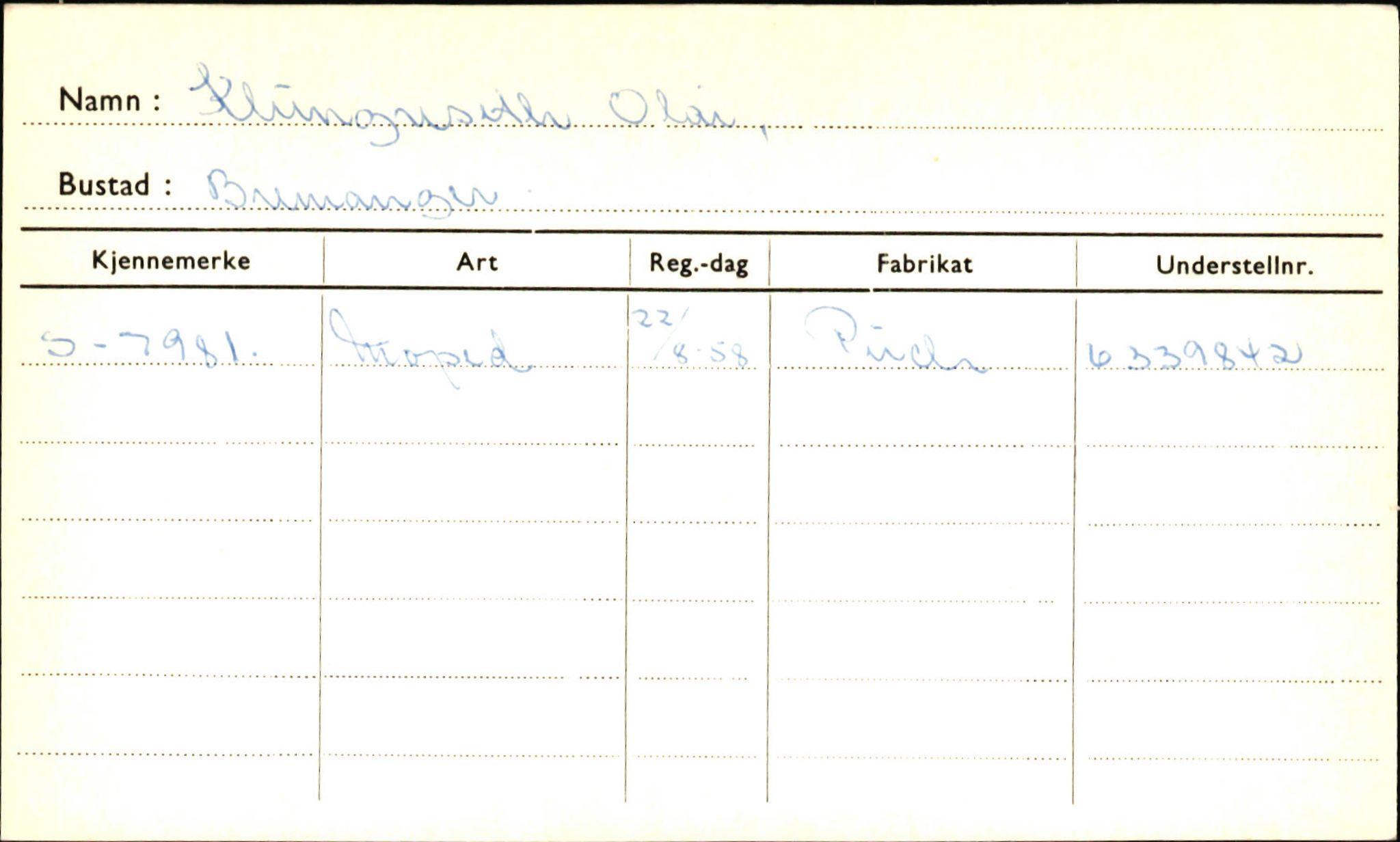 Statens vegvesen, Sogn og Fjordane vegkontor, AV/SAB-A-5301/4/F/L0001B: Eigarregister Fjordane til 1.6.1961, 1930-1961, p. 190